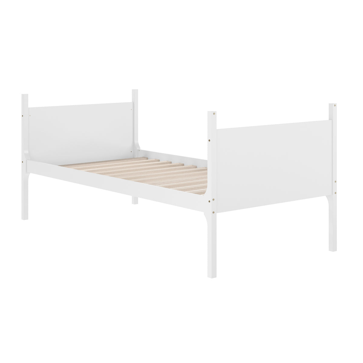 Dallas Convertible Slatted Solid Wood Bunk Bed Frame with Ladder for Kids, No Box Spring Needed