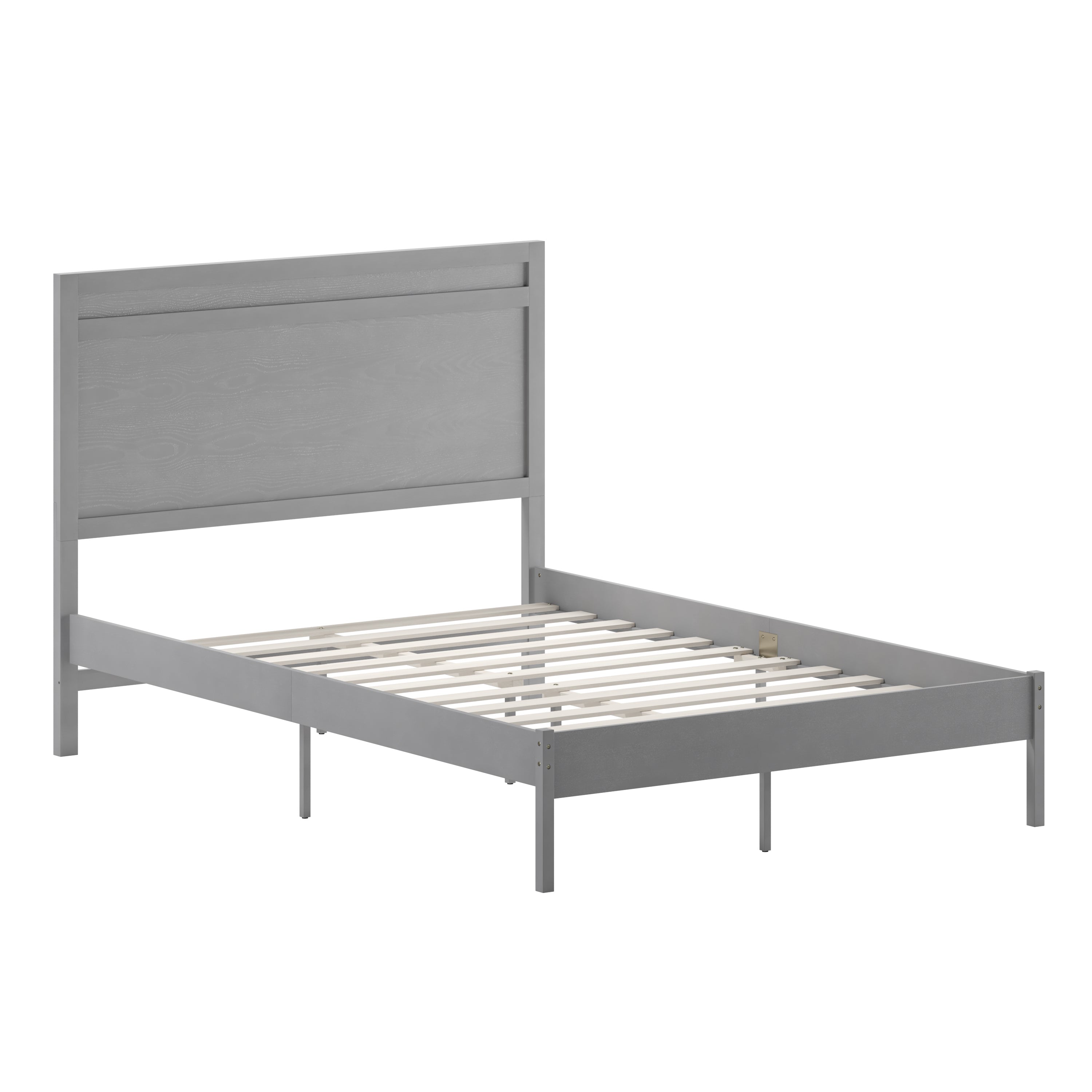Kingston Solid Wood Platform Bed with Wooden Slats and Headboard, No Box Spring Needed-Bed-Flash Furniture-Wall2Wall Furnishings