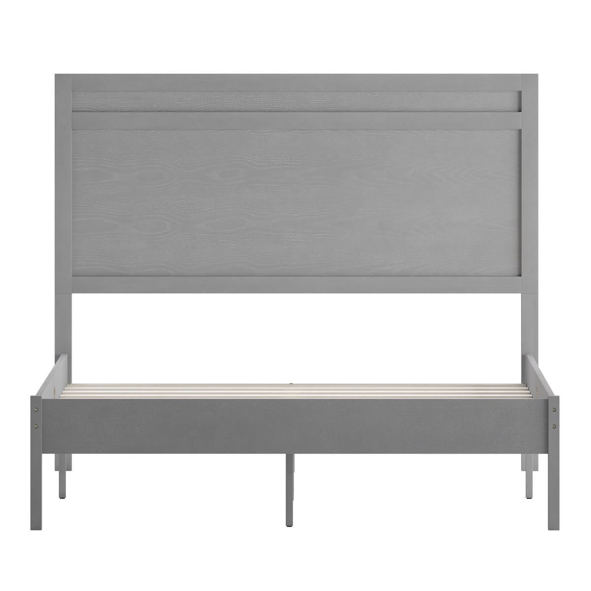 Kingston Solid Wood Platform Bed with Wooden Slats and Headboard, No Box Spring Needed
