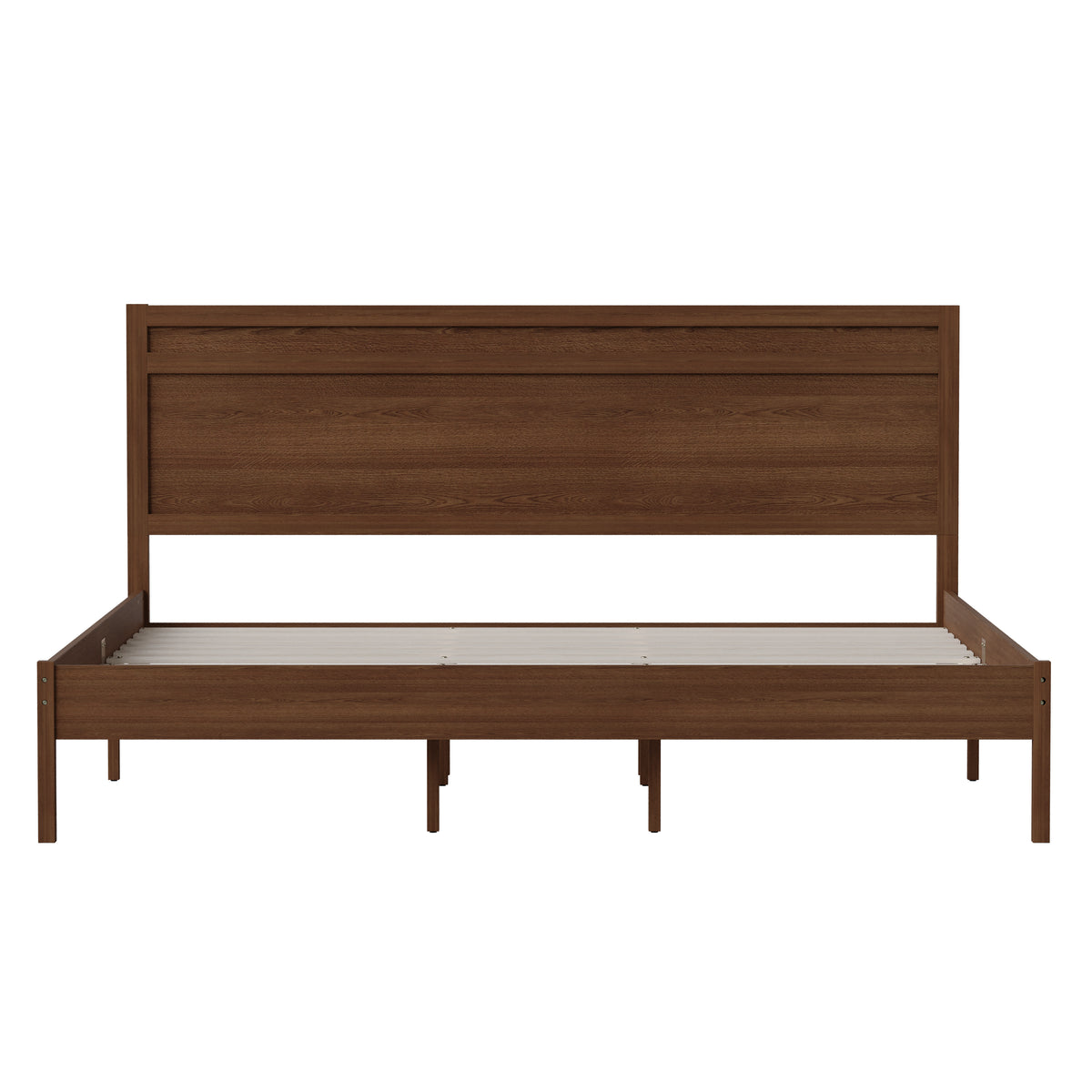 Kingston Solid Wood Platform Bed with Wooden Slats and Headboard, No Box Spring Needed