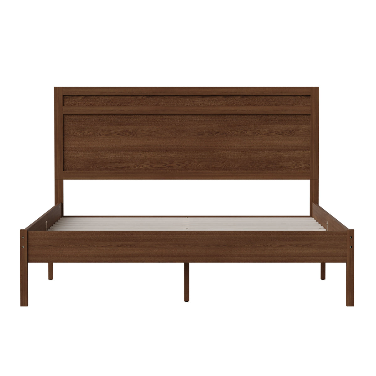 Kingston Solid Wood Platform Bed with Wooden Slats and Headboard, No Box Spring Needed