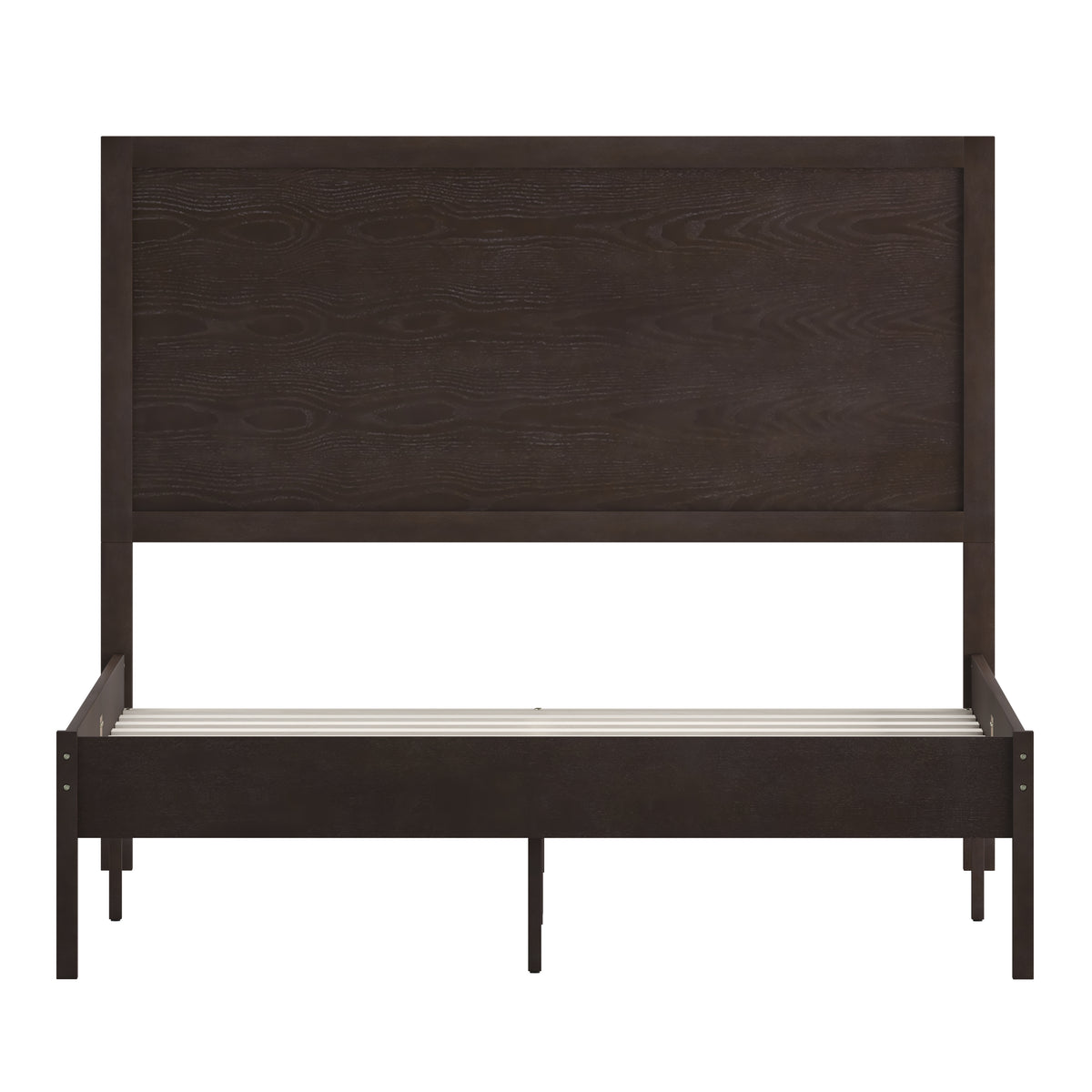 Asher Solid Wood Platform Bed with Wooden Slats and Headboard, No Box Spring Needed