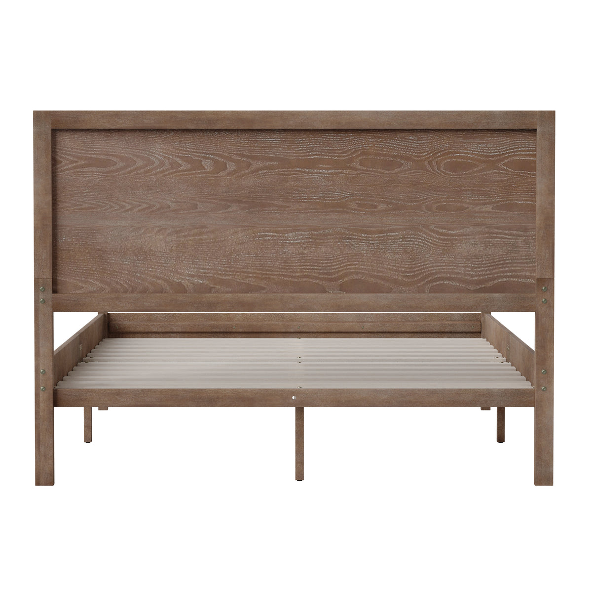 Asher Solid Wood Platform Bed with Wooden Slats and Headboard, No Box Spring Needed