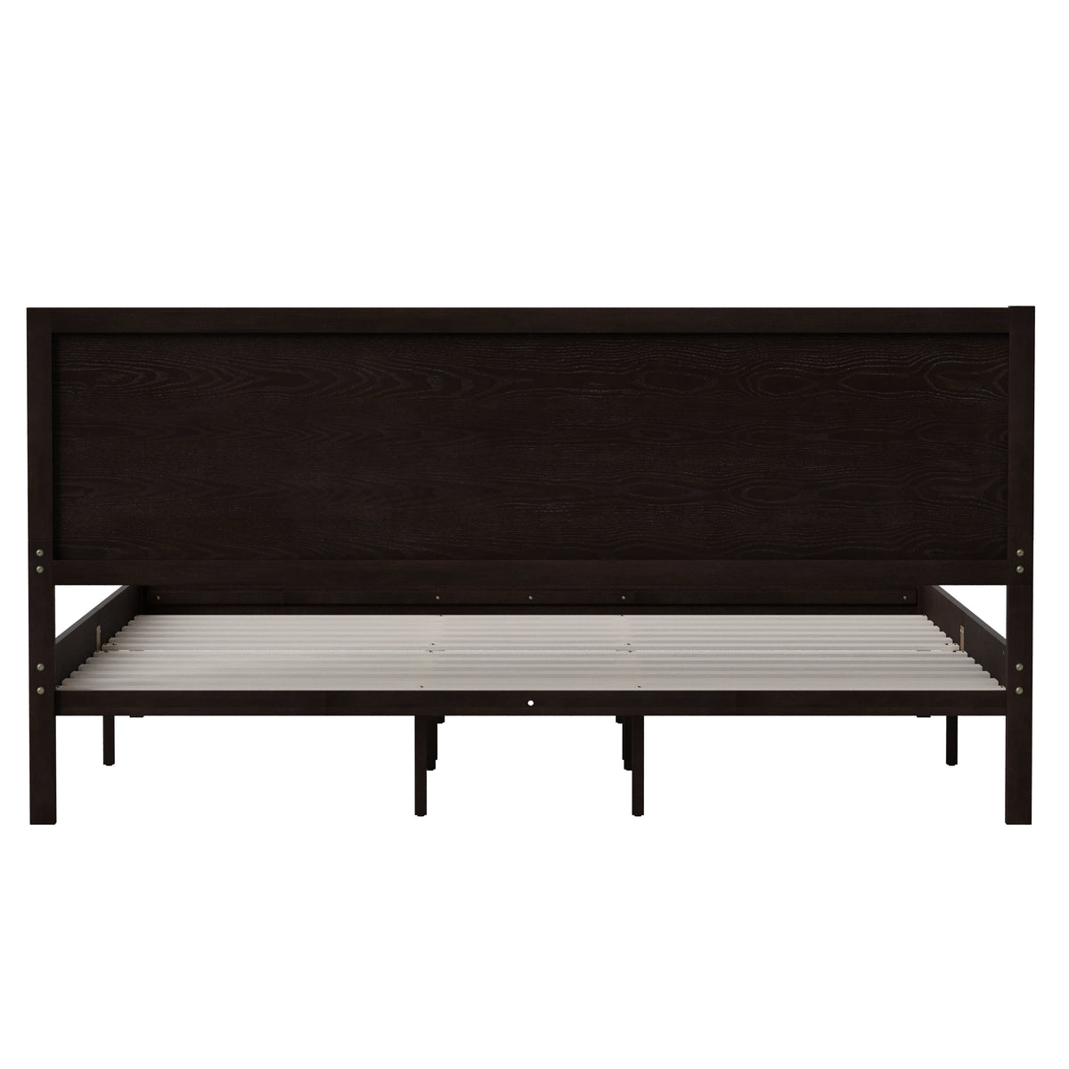 Asher Solid Wood Platform Bed with Wooden Slats and Headboard, No Box Spring Needed
