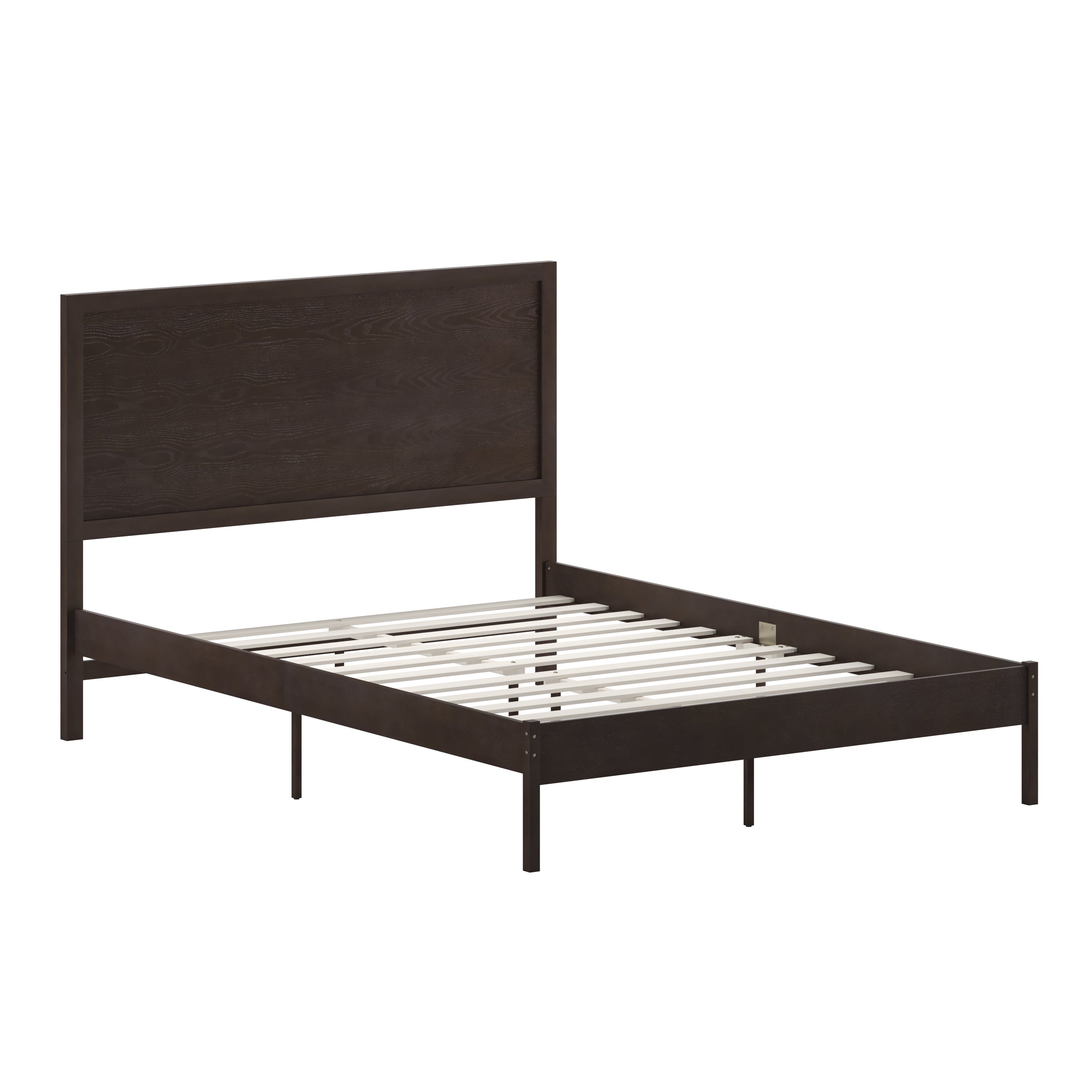 Asher Solid Wood Platform Bed with Wooden Slats and Headboard, No Box Spring Needed-Bed-Flash Furniture-Wall2Wall Furnishings