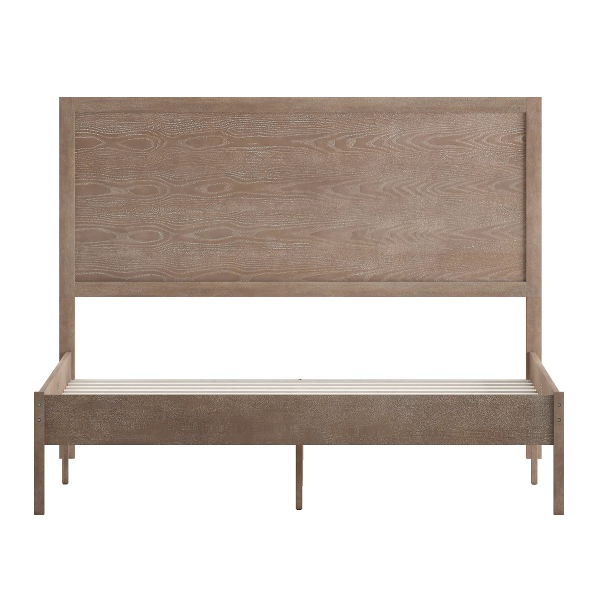 Asher Solid Wood Platform Bed with Wooden Slats and Headboard, No Box Spring Needed