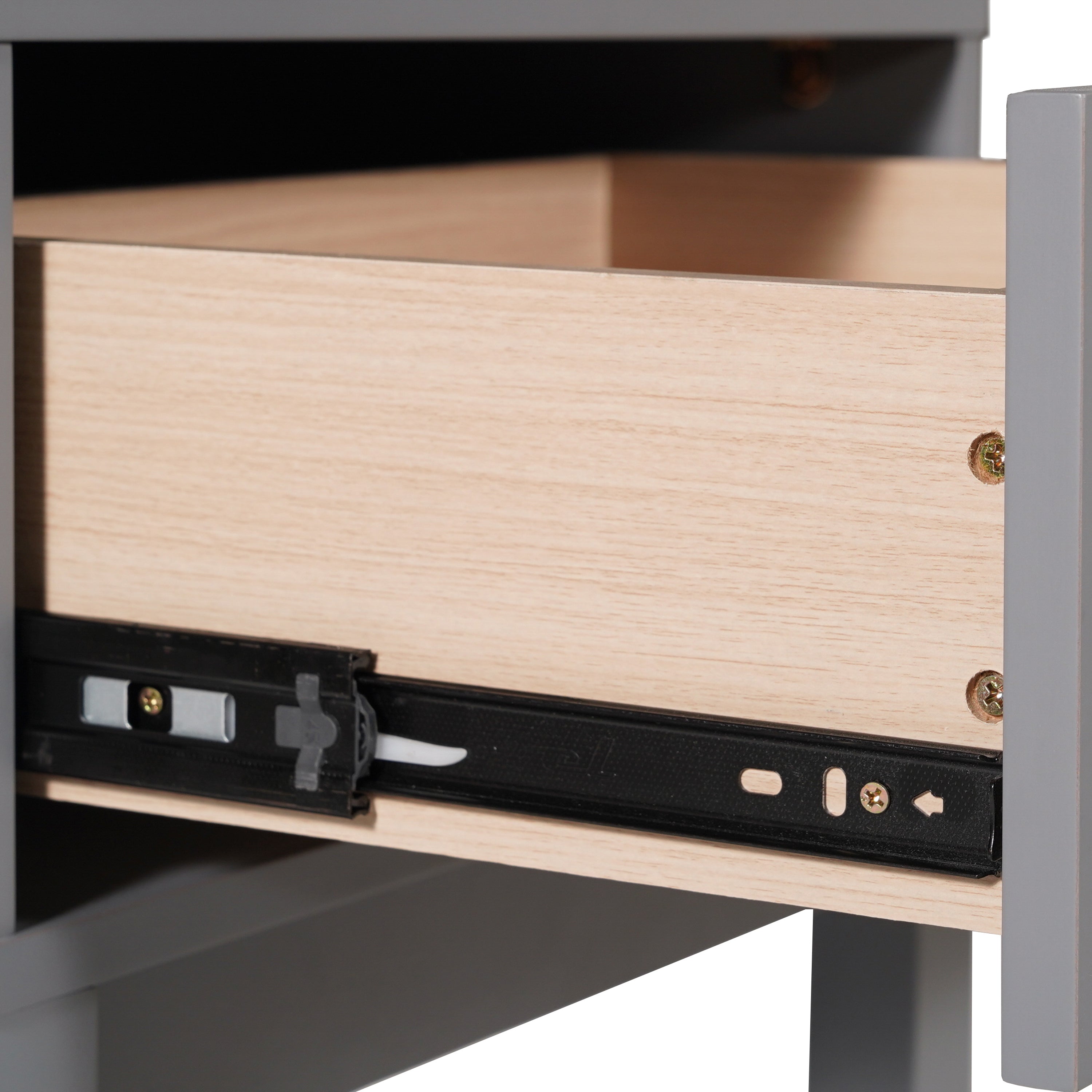 Dallas Wooden Night Stand, Bedroom Side Table with 2 Storage Drawers for Kids