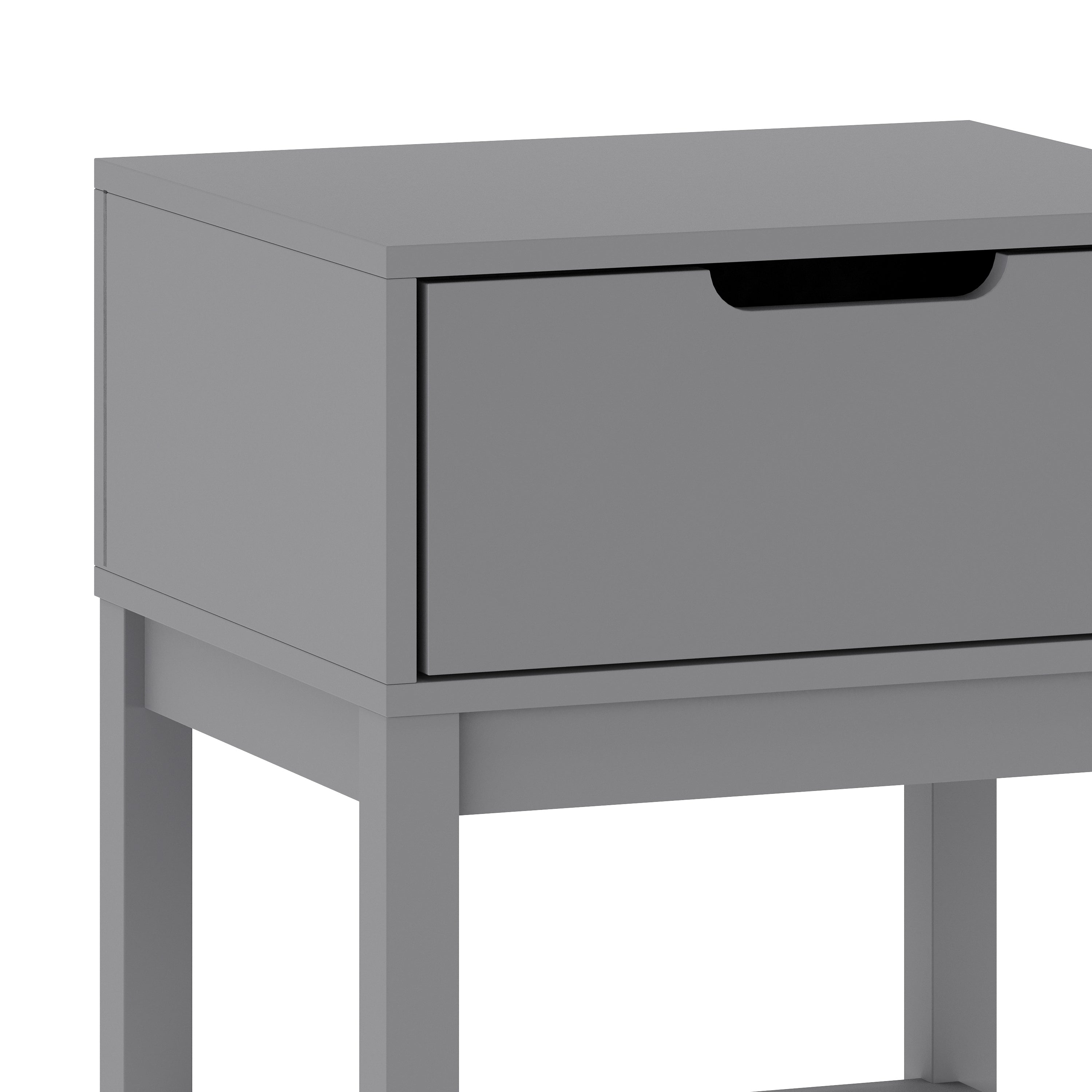 Dallas Wooden Night Stand, Bedroom Side Table with Storage Drawer and Shelf for Kids