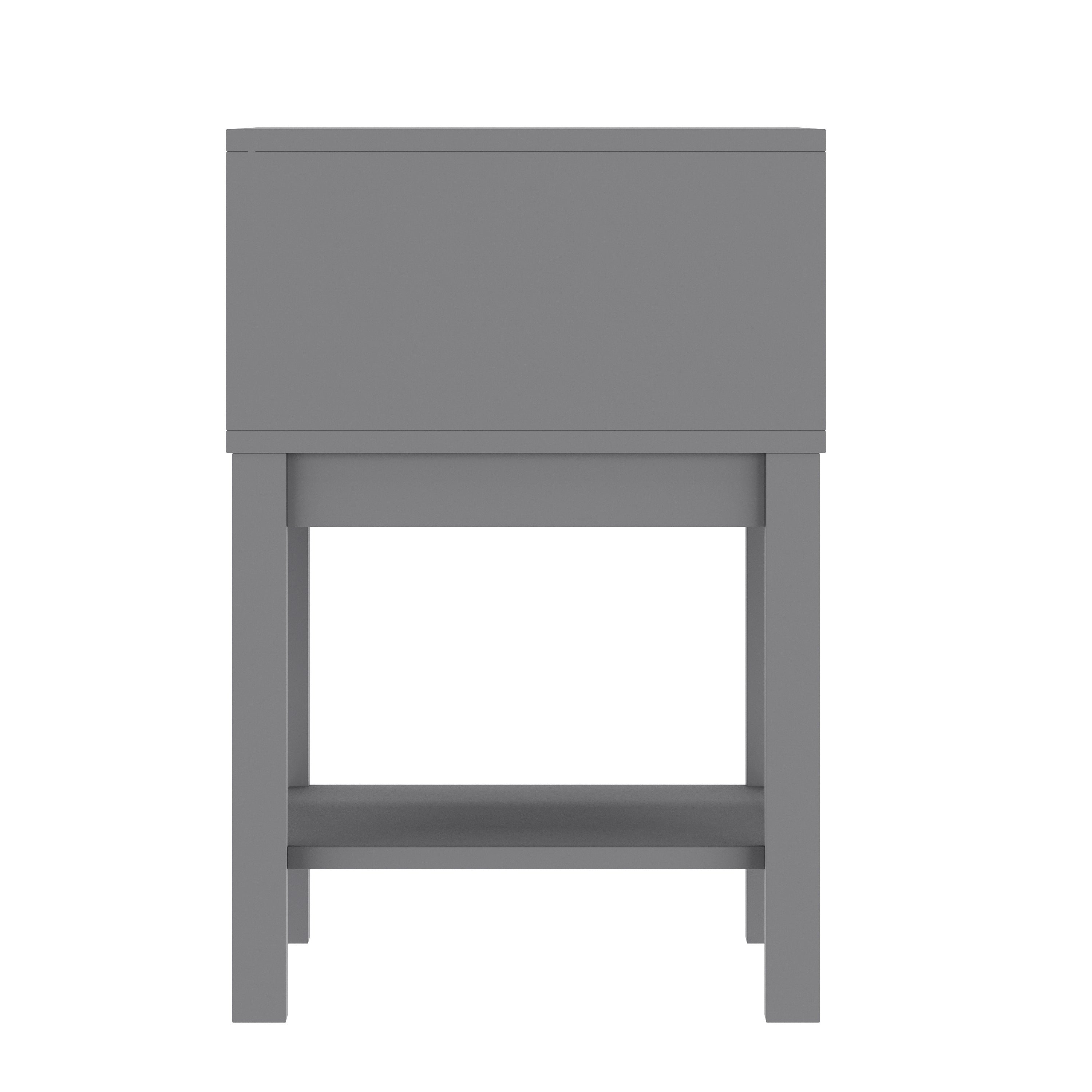Dallas Wooden Night Stand, Bedroom Side Table with Storage Drawer and Shelf for Kids