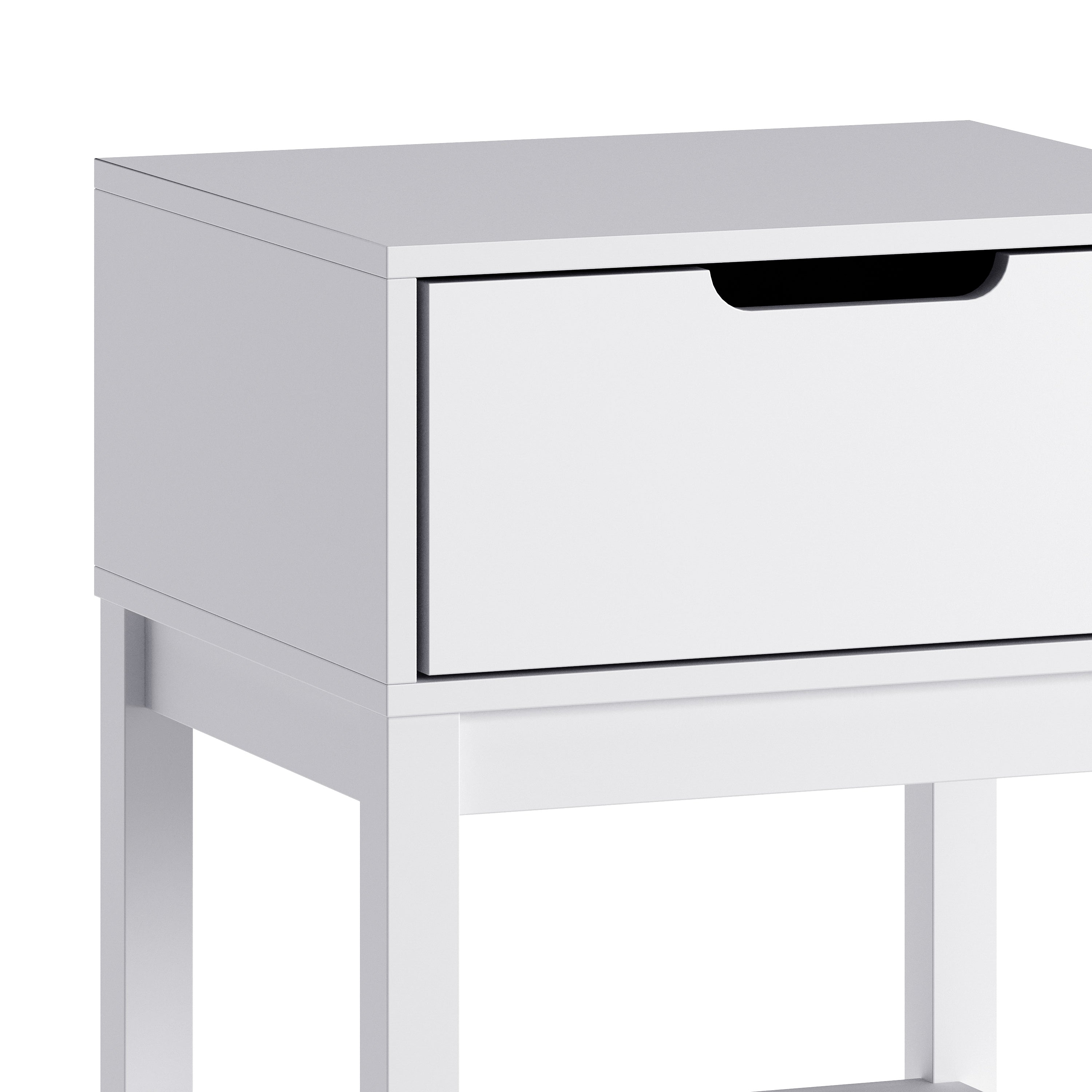 Dallas Wooden Night Stand, Bedroom Side Table with Storage Drawer and Shelf for Kids