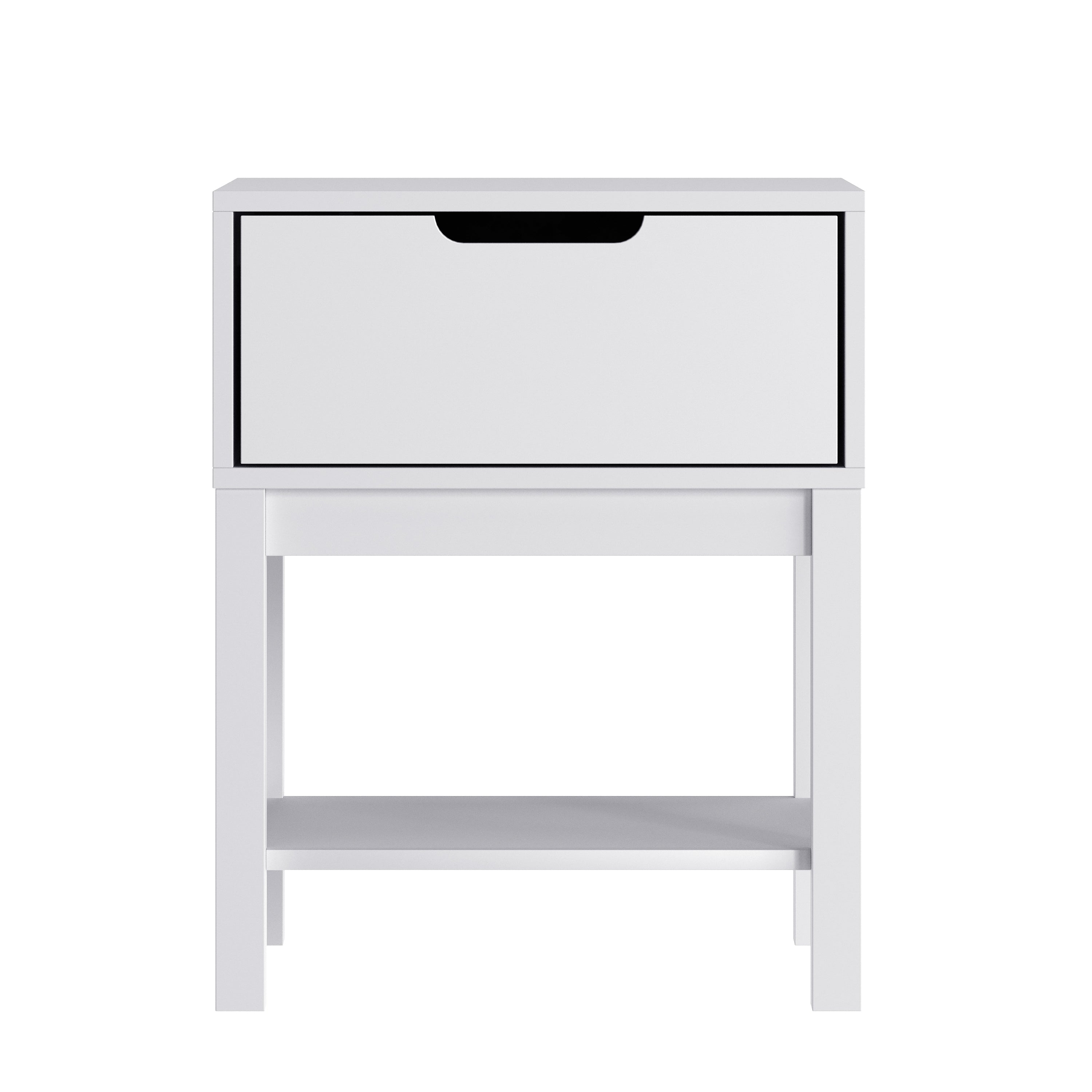 Dallas Wooden Night Stand, Bedroom Side Table with Storage Drawer and Shelf for Kids