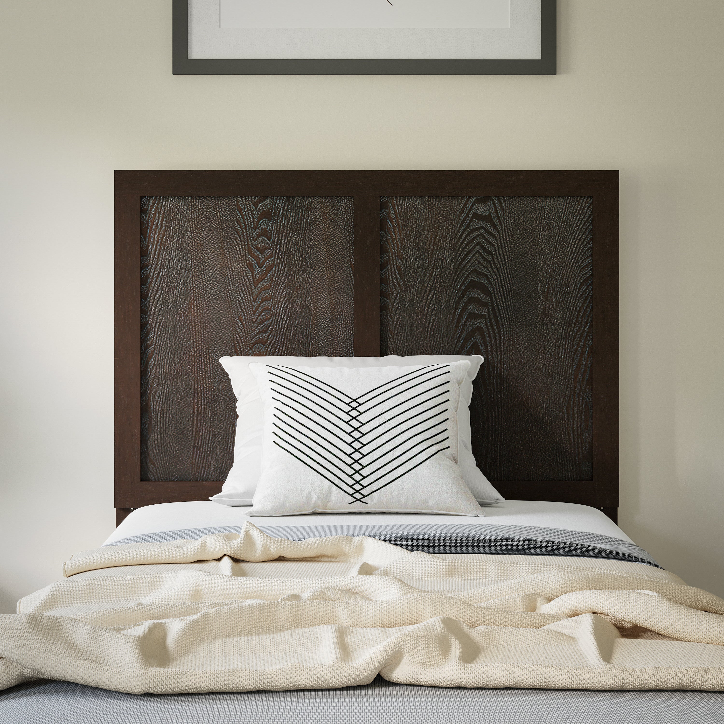 Oliver Paneled Wooden Adjustable Headboard for Universal Metal Bed Frames-Headboard-Flash Furniture-Wall2Wall Furnishings
