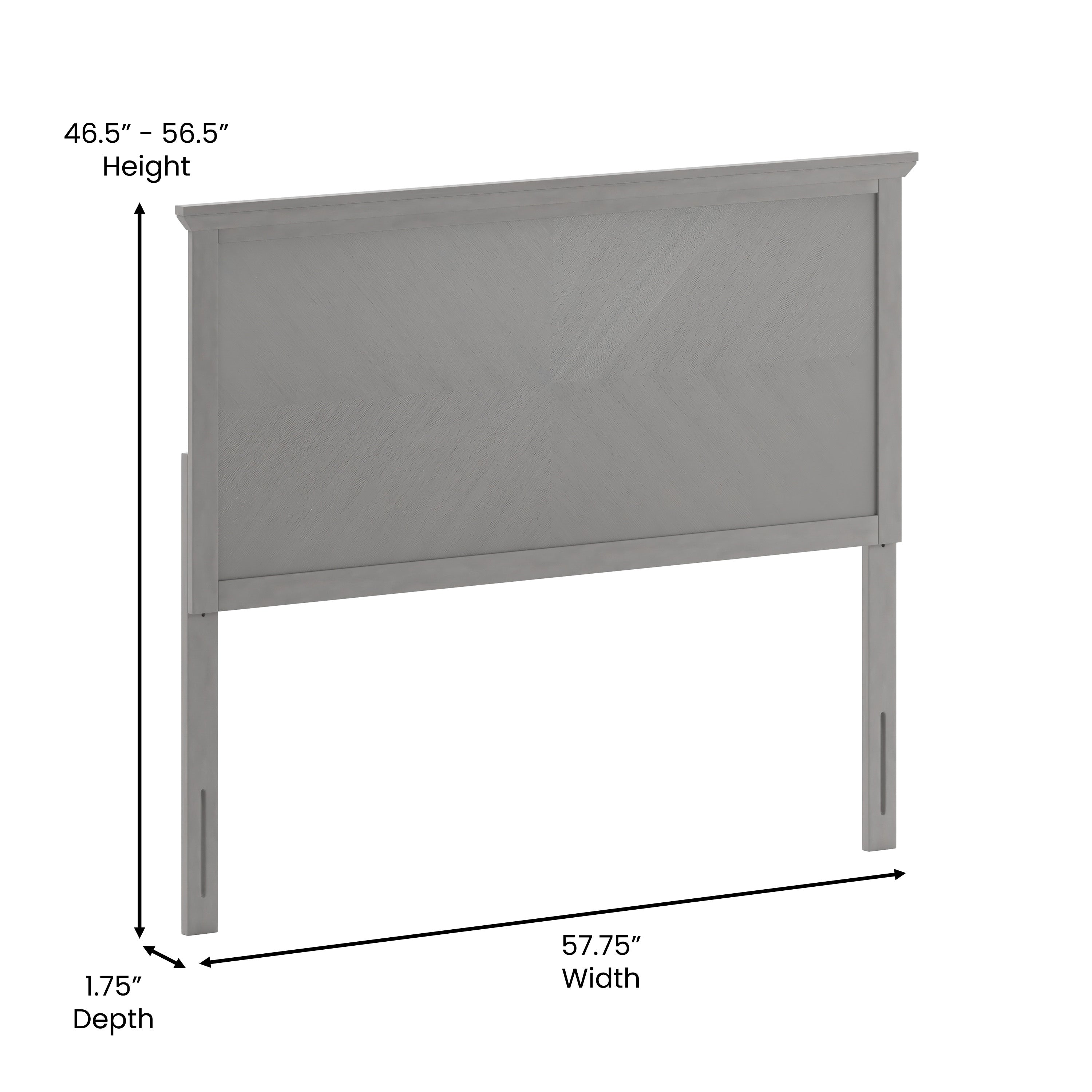 Fiona Herring Bone Wooden Adjustable Headboard for Universal Metal Bed Frames-Headboard-Flash Furniture-Wall2Wall Furnishings