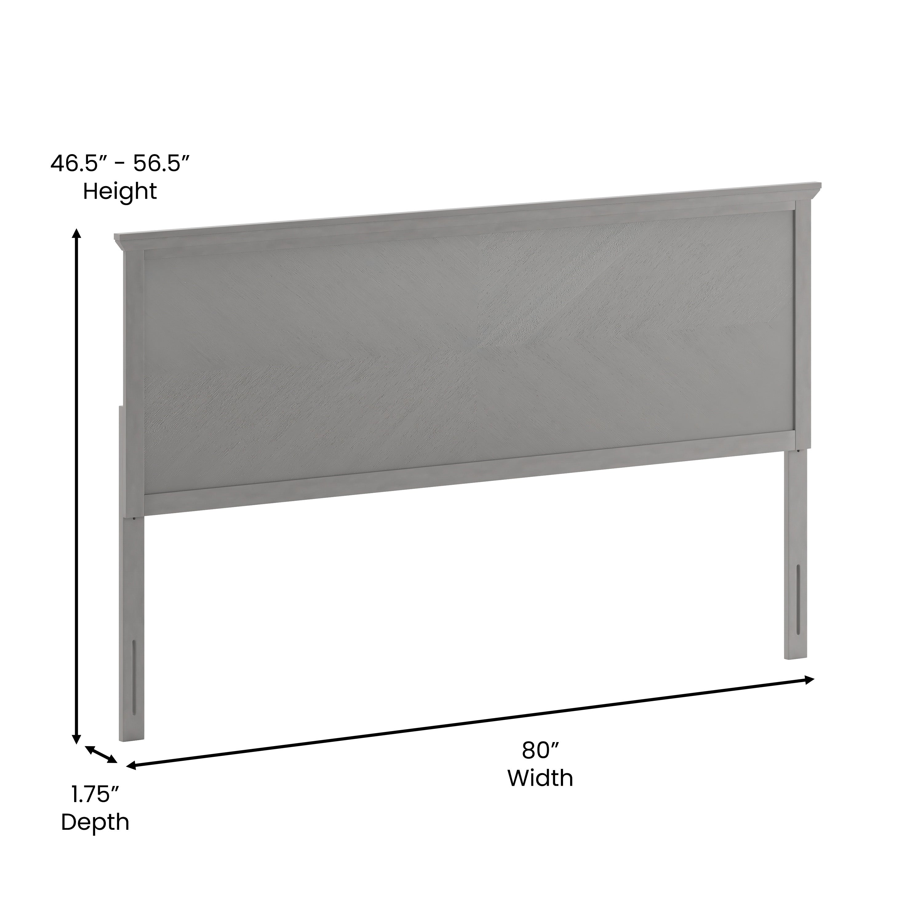 Fiona Herring Bone Wooden Adjustable Headboard for Universal Metal Bed Frames