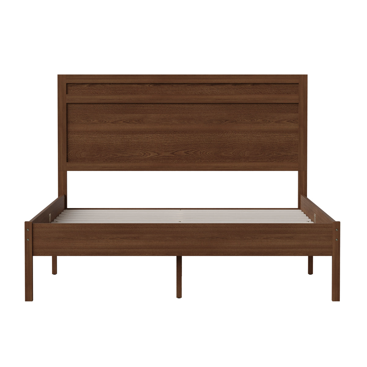 Kingston Solid Wood Platform Bed with Wooden Slats and Headboard, No Box Spring Needed