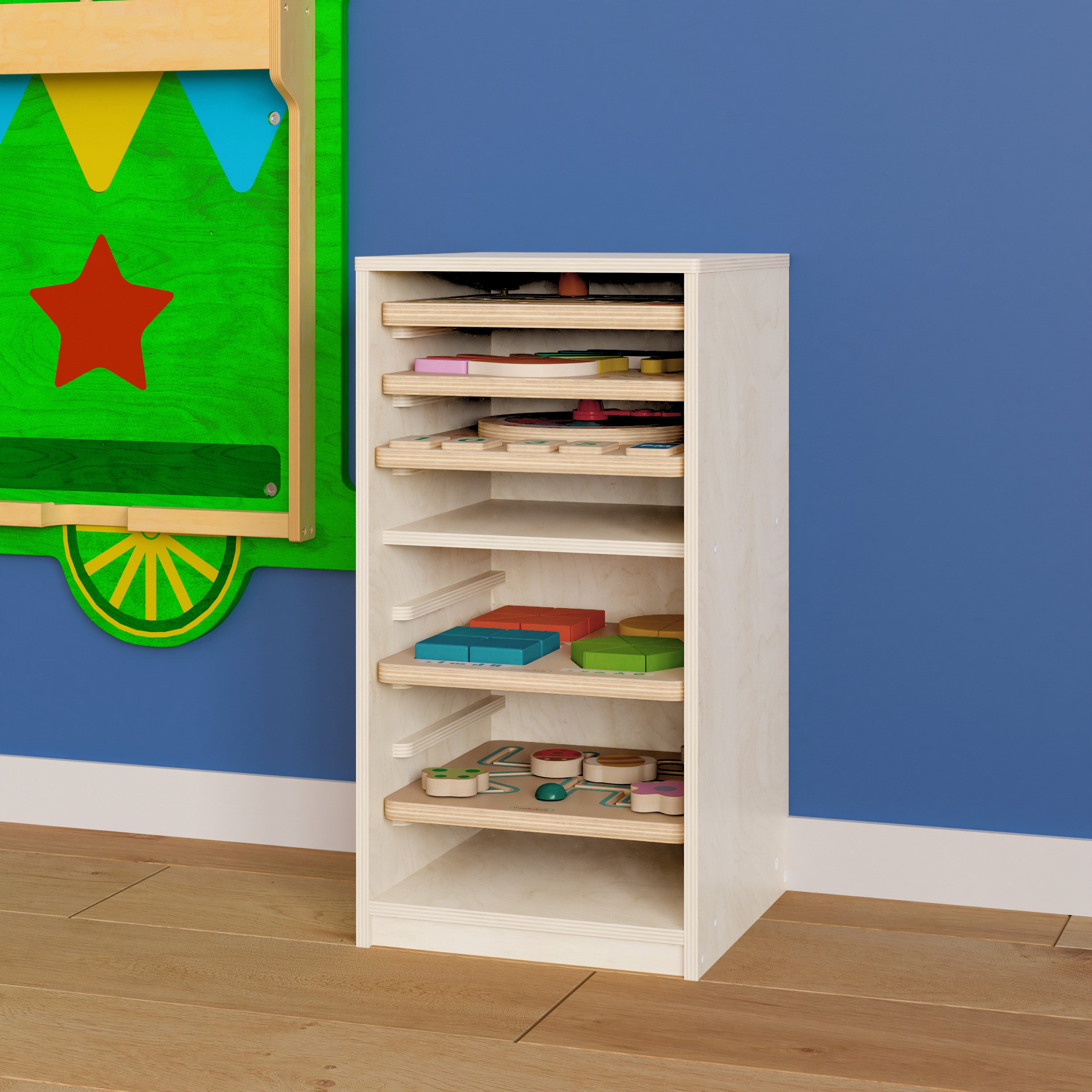 Bright Beginnings Kid Friendly Commercial Deluxe Birch Plywood Puzzle Holder-Puzzle Holders-Flash Furniture-Wall2Wall Furnishings