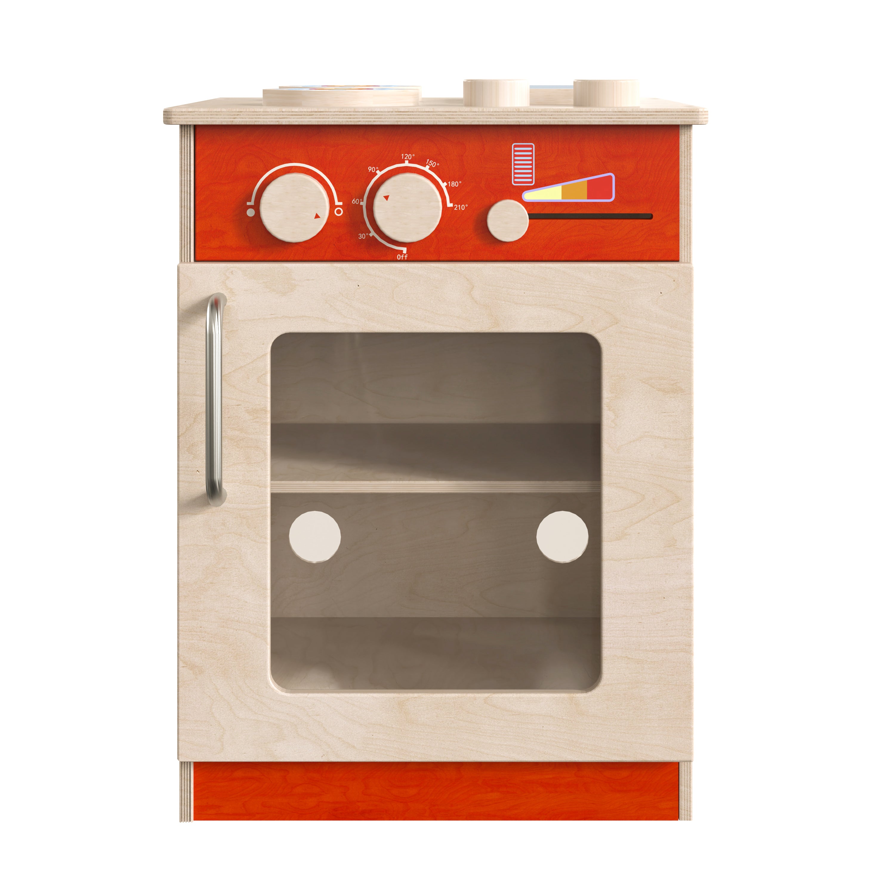 Bright Beginnings Commercial Grade Wooden Children's Kitchen Stove with Integrated Storage-Dramatic Play-Flash Furniture-Wall2Wall Furnishings