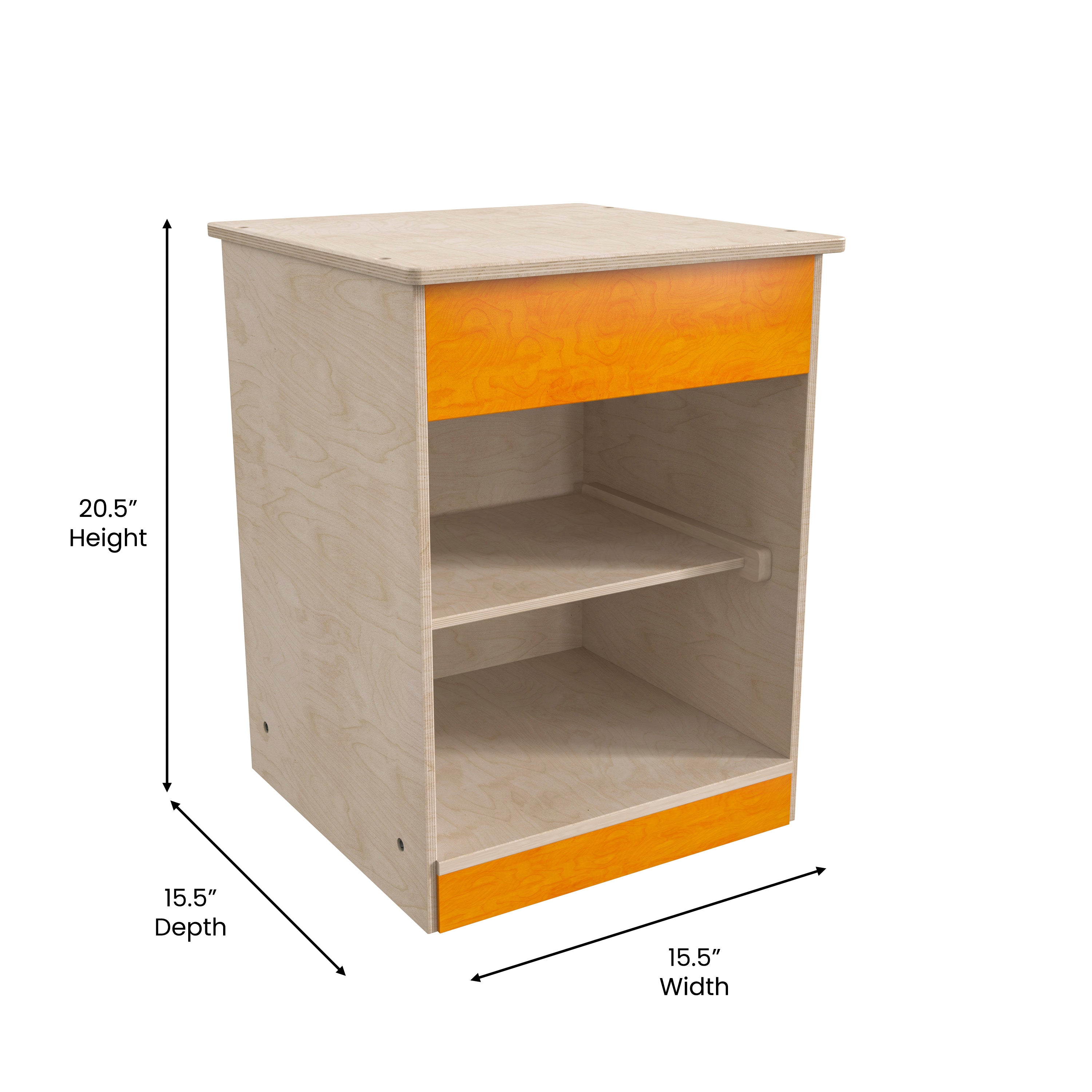 Bright Beginnings Commercial Grade Wooden Kid's Two Shelf Kitchen Cabinet-Dramatic Play-Flash Furniture-Wall2Wall Furnishings
