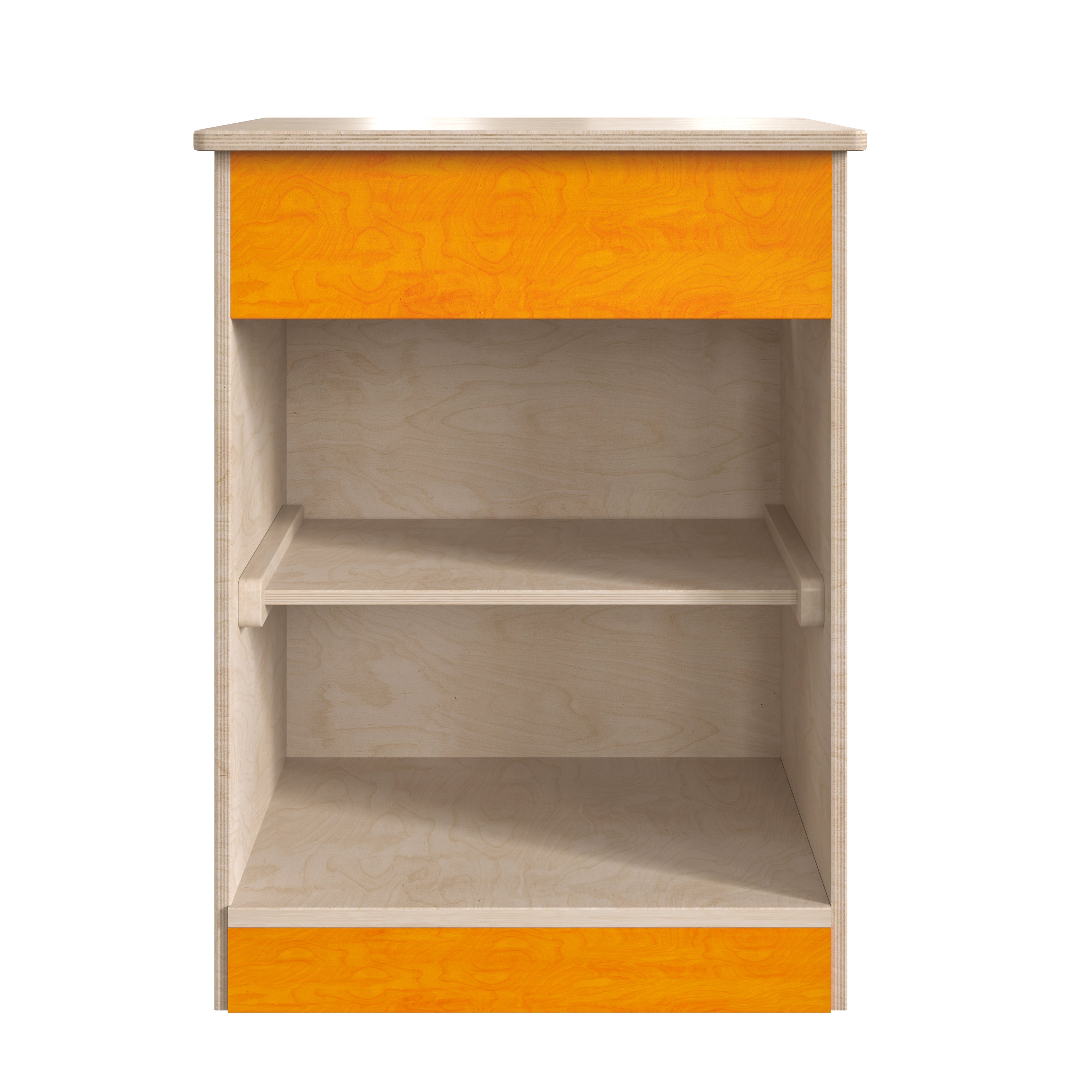 Bright Beginnings Commercial Grade Wooden Kid's Two Shelf Kitchen Cabinet-Dramatic Play-Flash Furniture-Wall2Wall Furnishings