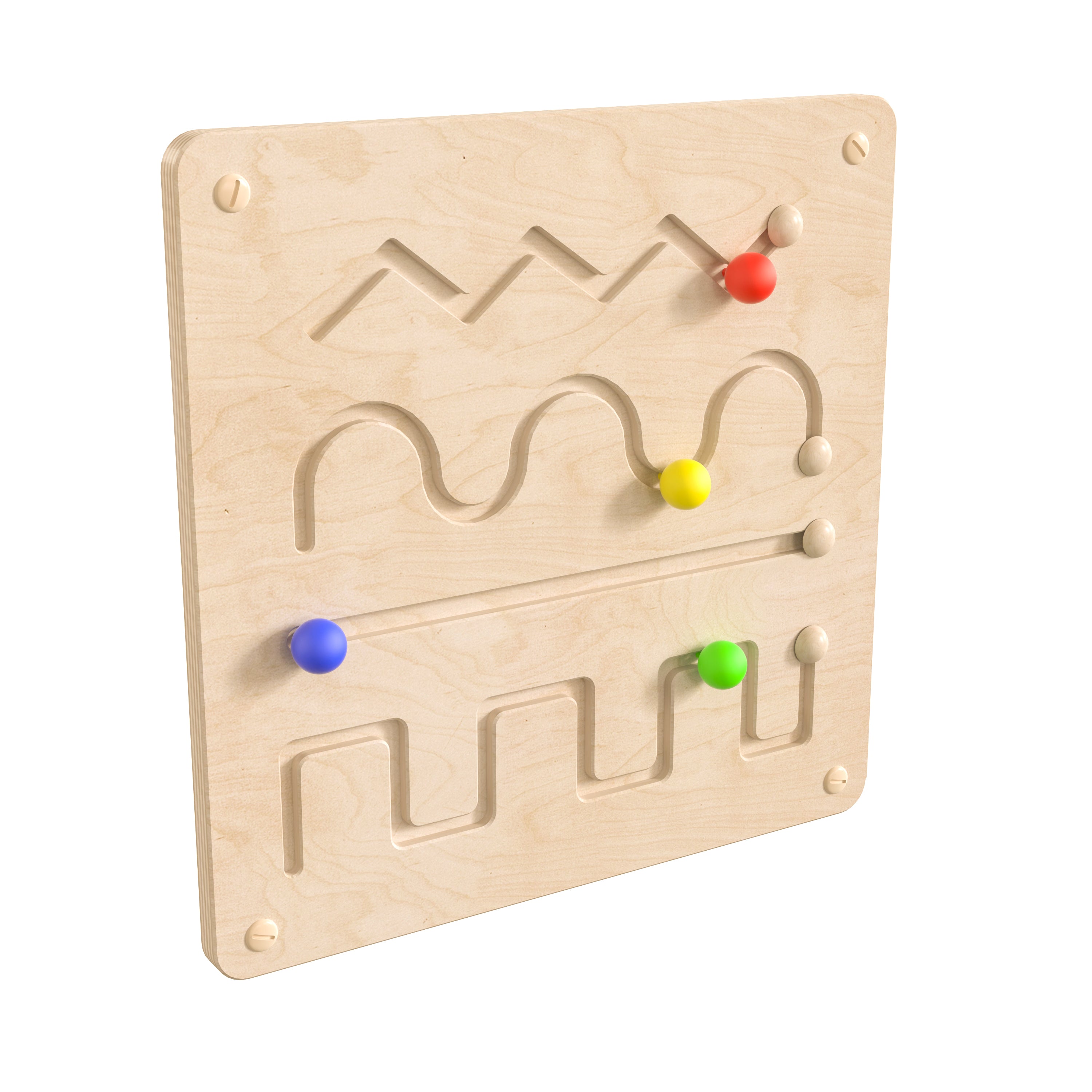 Bright Beginnings Commercial Grade Wooden Lines and Patterns Motor Skills STEAM Wall Accessory Board-STEM Wall Accessories-Flash Furniture-Wall2Wall Furnishings
