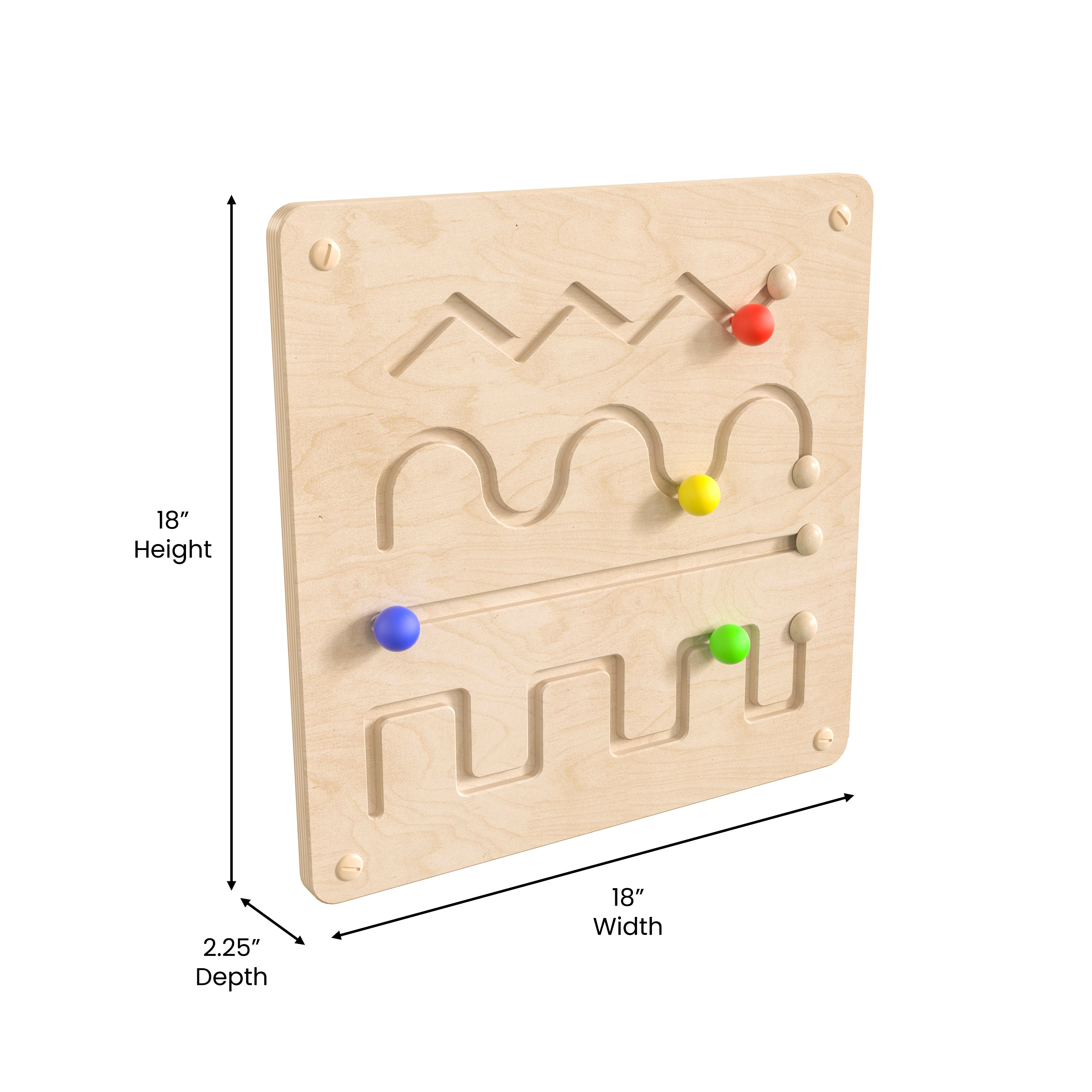 Bright Beginnings Commercial Grade Wooden Lines and Patterns Motor Skills STEAM Wall Accessory Board-STEM Wall Accessories-Flash Furniture-Wall2Wall Furnishings