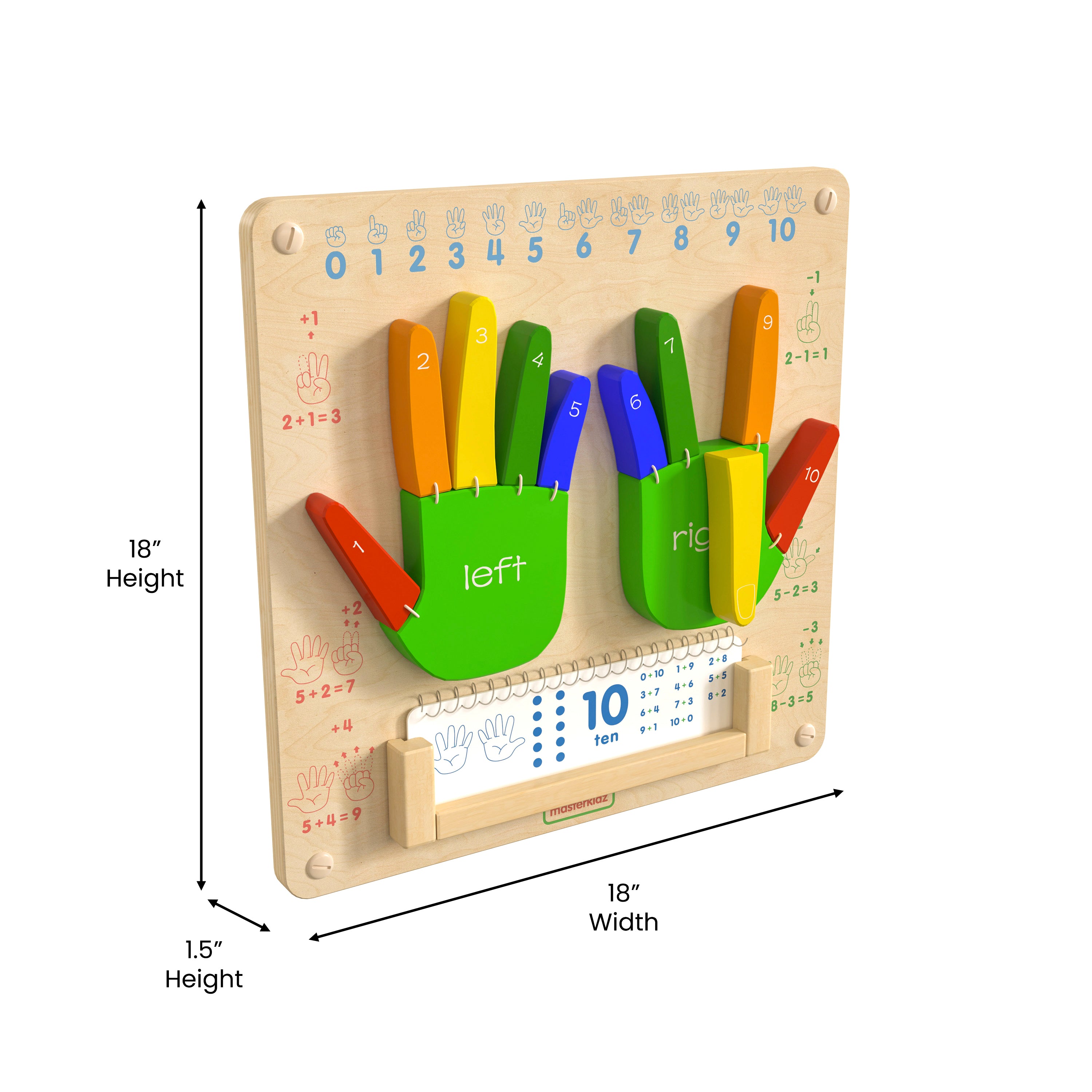 Bright Beginnings Commercial Grade Wooden Counting STEAM Wall Accessory Board-STEM Wall Accessories-Flash Furniture-Wall2Wall Furnishings