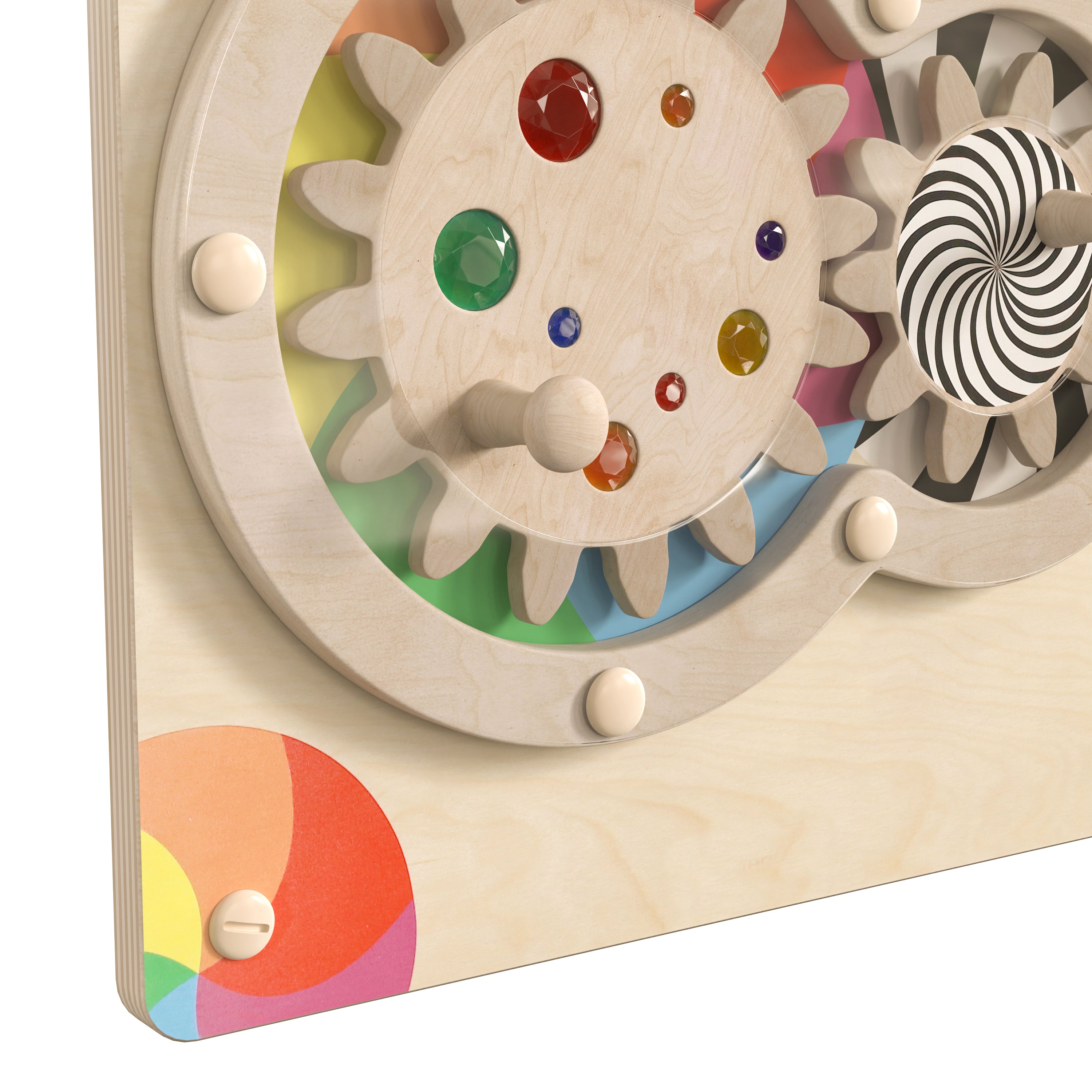 Bright Beginnings Commercial Grade Wooden Turning Gears STEAM Wall Accessory Board-STEM Wall Accessories-Flash Furniture-Wall2Wall Furnishings