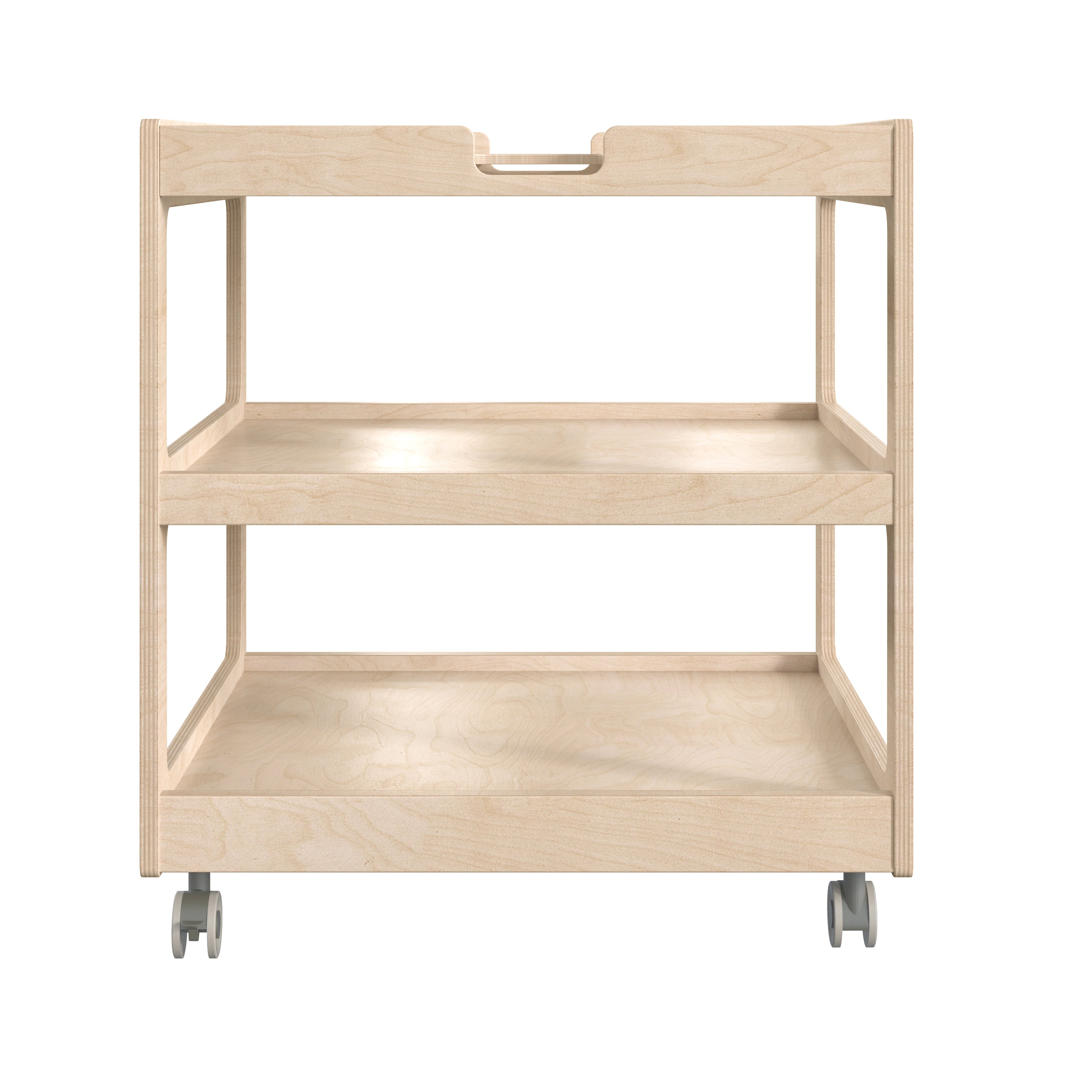 Bright Beginnings Commercial Grade Square Space Saving Wooden Mobile Classroom Storage Cart, Locking Caster Wheels, Kid Friendly Design-en Classroom Storage Carts-Flash Furniture-Wall2Wall Furnishings