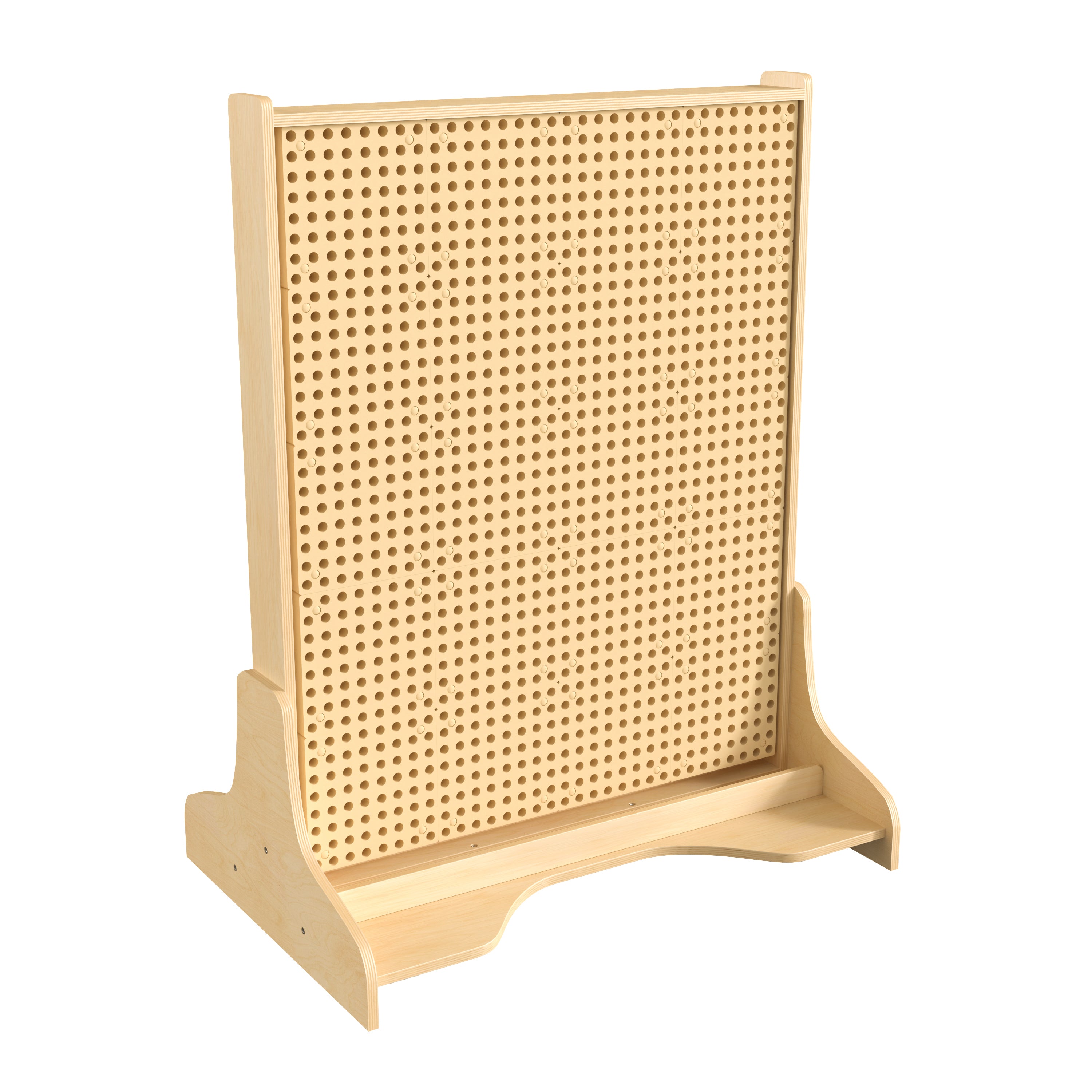 Bright Beginnings Commercial Grade Wooden Double Sided Freestanding STEAM Wall Base with Peg Panels-STEM Wall Freestanding-Flash Furniture-Wall2Wall Furnishings