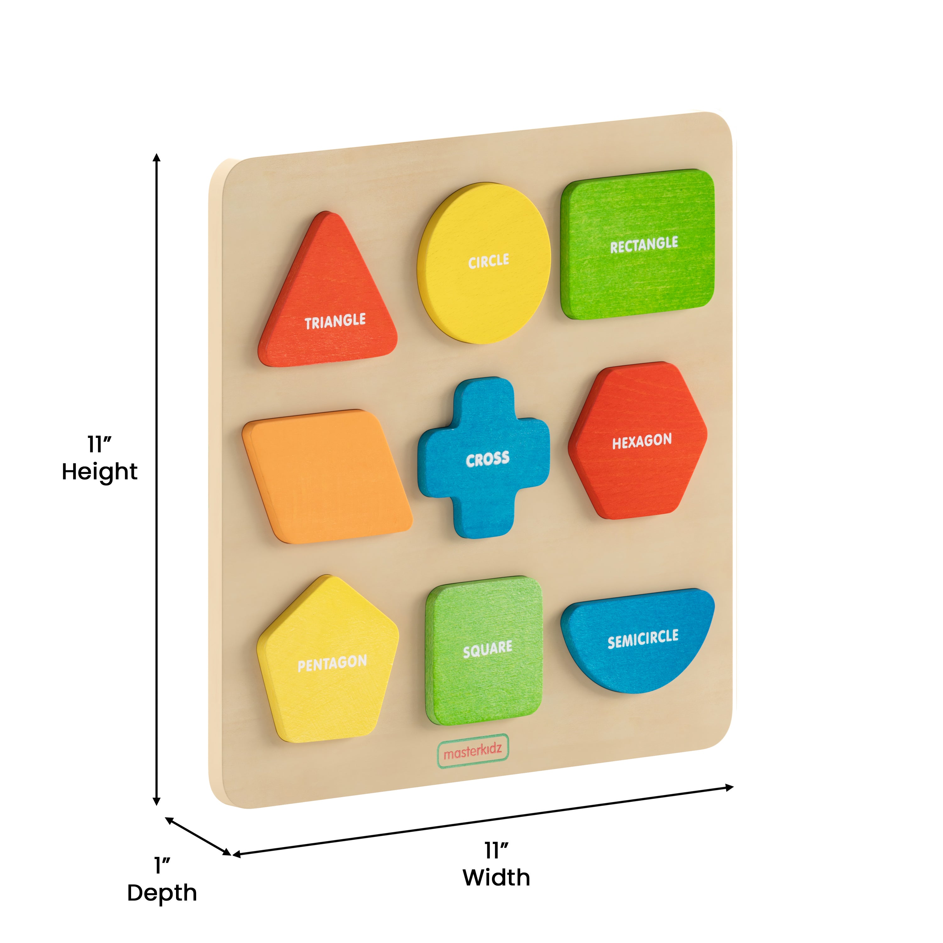 Bright Beginnings Commercial Grade Birch Plywood STEM Sorting Shapes and Colors Puzzle Board-Learning Puzzles-Flash Furniture-Wall2Wall Furnishings
