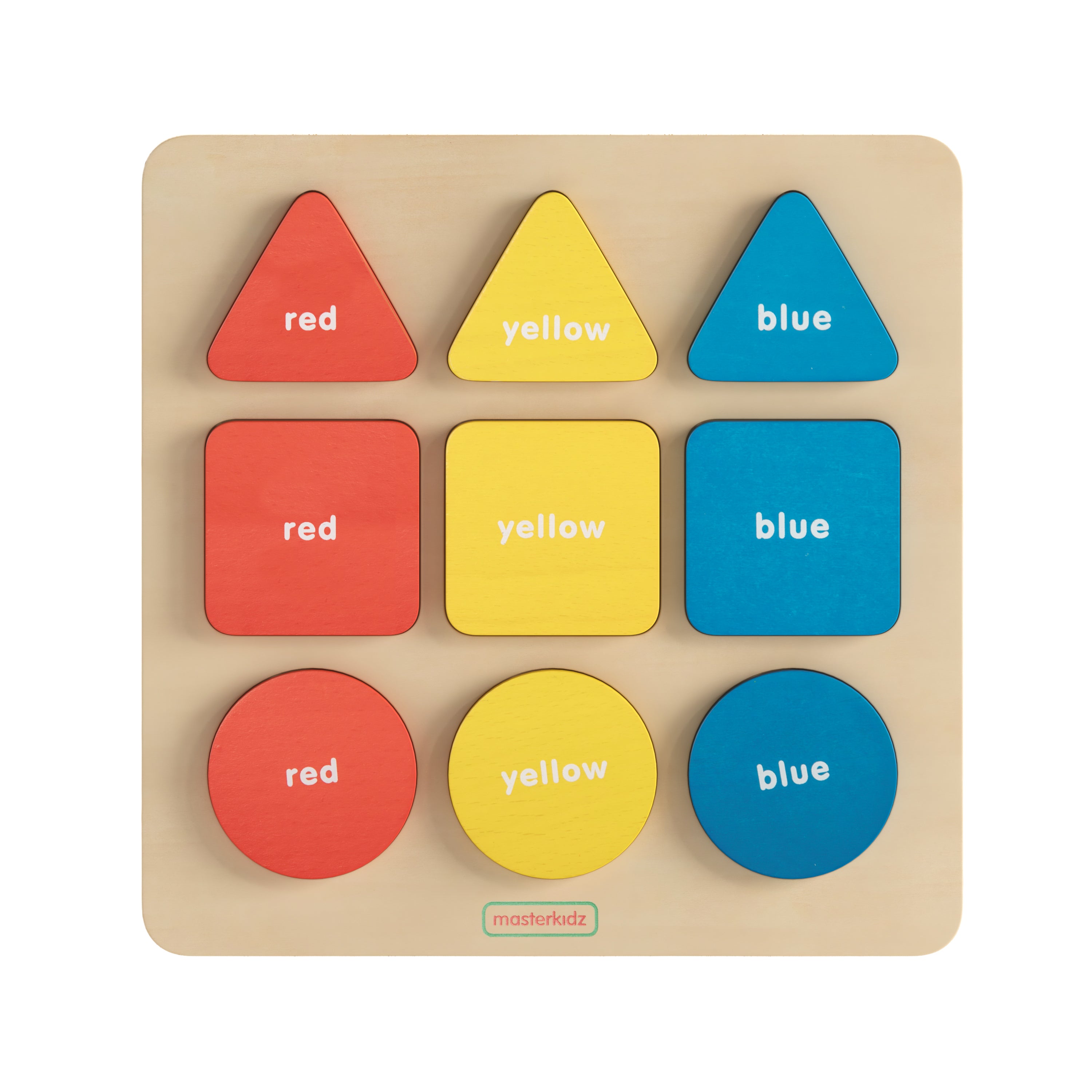 Bright Beginnings Commercial Grade Birch Plywood STEM Basic Shapes and Colors Puzzle Board-Learning Puzzles-Flash Furniture-Wall2Wall Furnishings