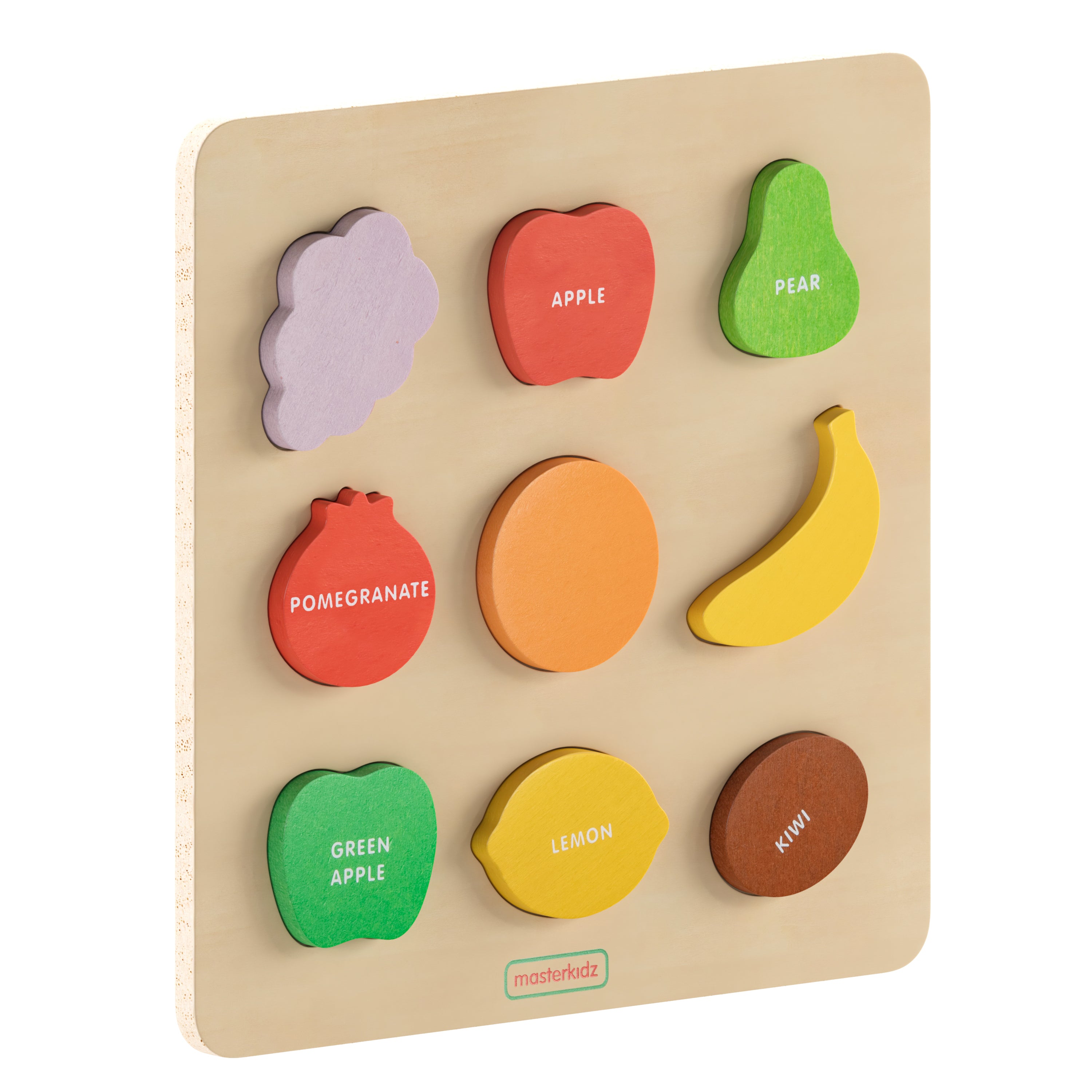 Bright Beginnings Commercial Grade Birch Plywood STEM Fruit Shapes Puzzle Board-Learning Puzzles-Flash Furniture-Wall2Wall Furnishings