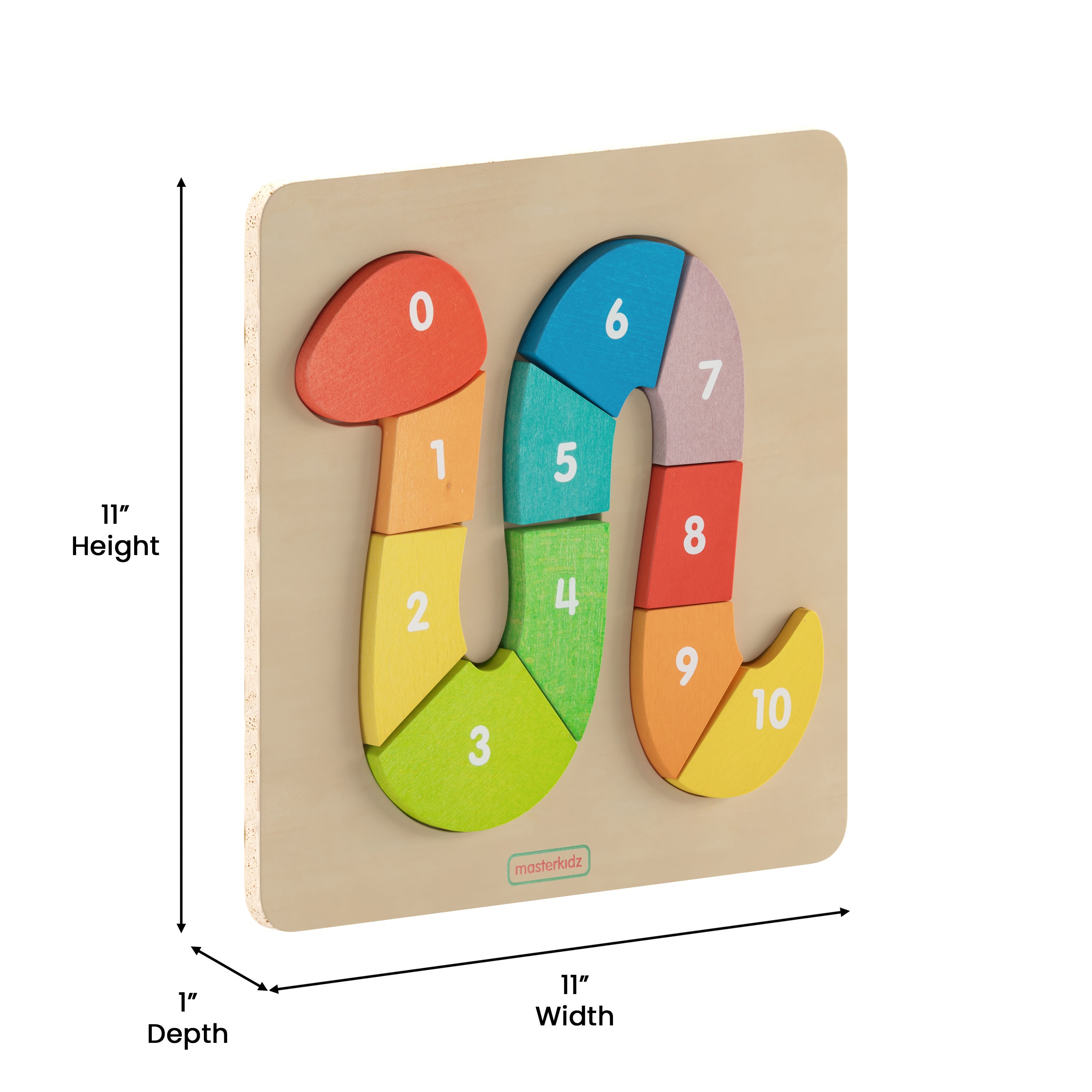 Bright Beginnings Commercial Grade Birch Plywood STEM Number Snake Puzzle Board-Learning Puzzles-Flash Furniture-Wall2Wall Furnishings