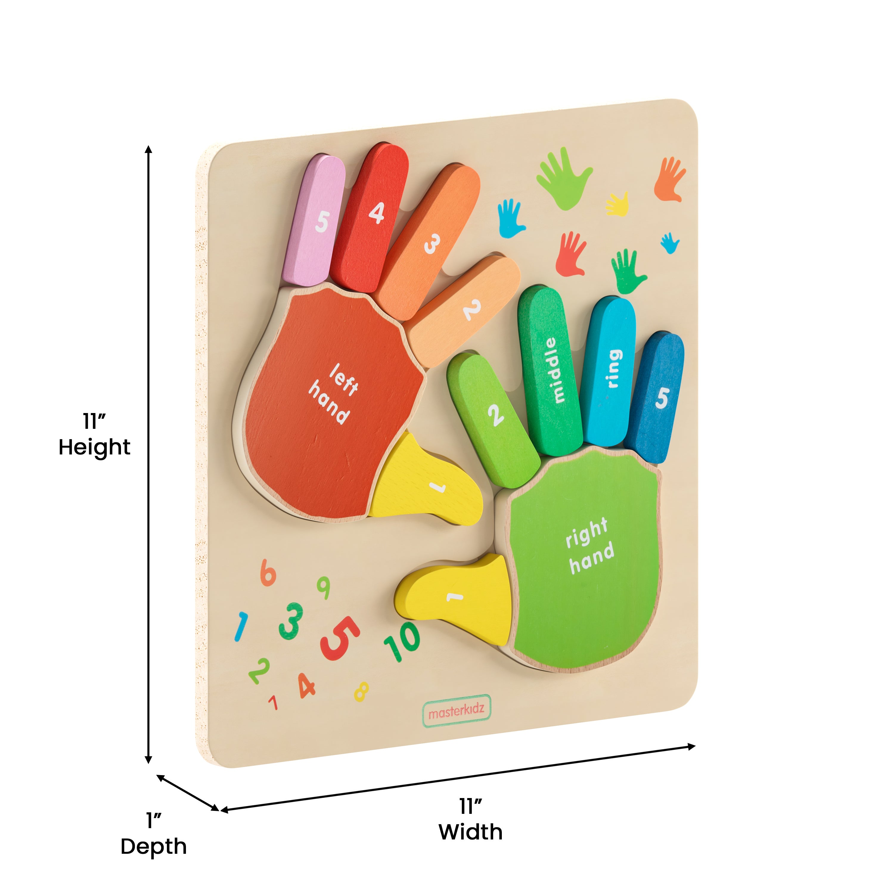 Bright Beginnings Commercial Grade Birch Plywood STEM Hand Counting Learning Puzzle Board-Learning Puzzles-Flash Furniture-Wall2Wall Furnishings