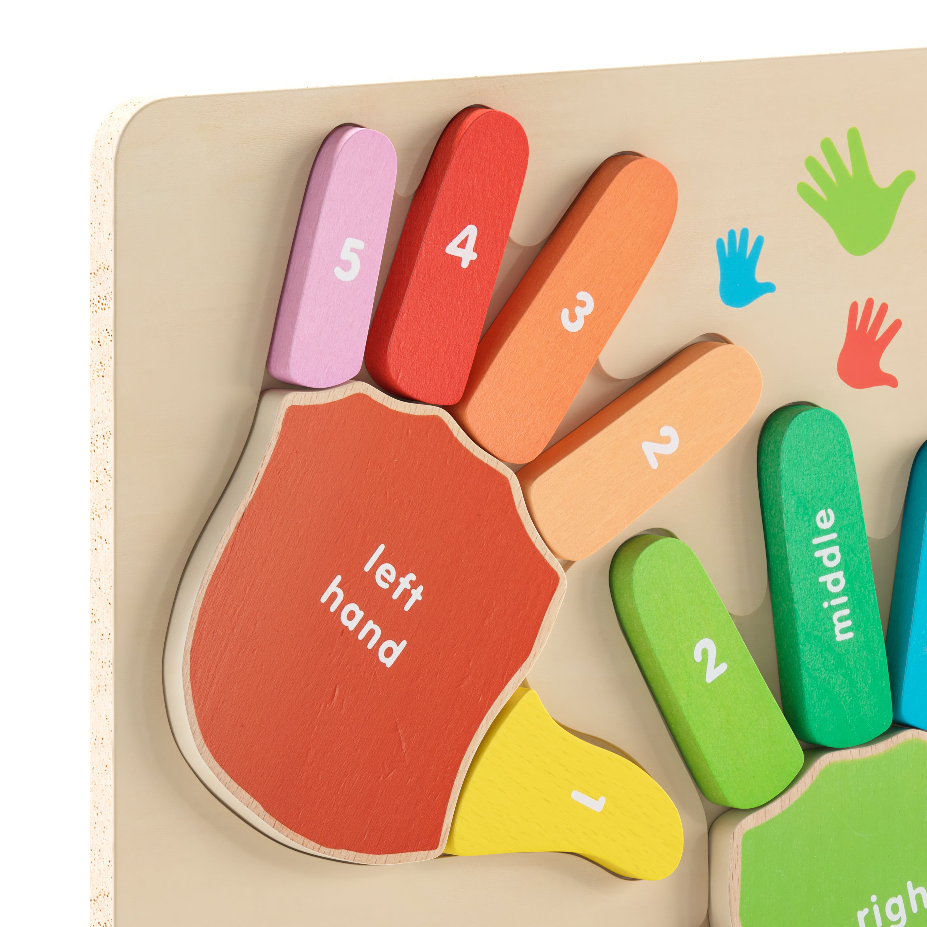 Bright Beginnings Commercial Grade Birch Plywood STEM Hand Counting Learning Puzzle Board-Learning Puzzles-Flash Furniture-Wall2Wall Furnishings