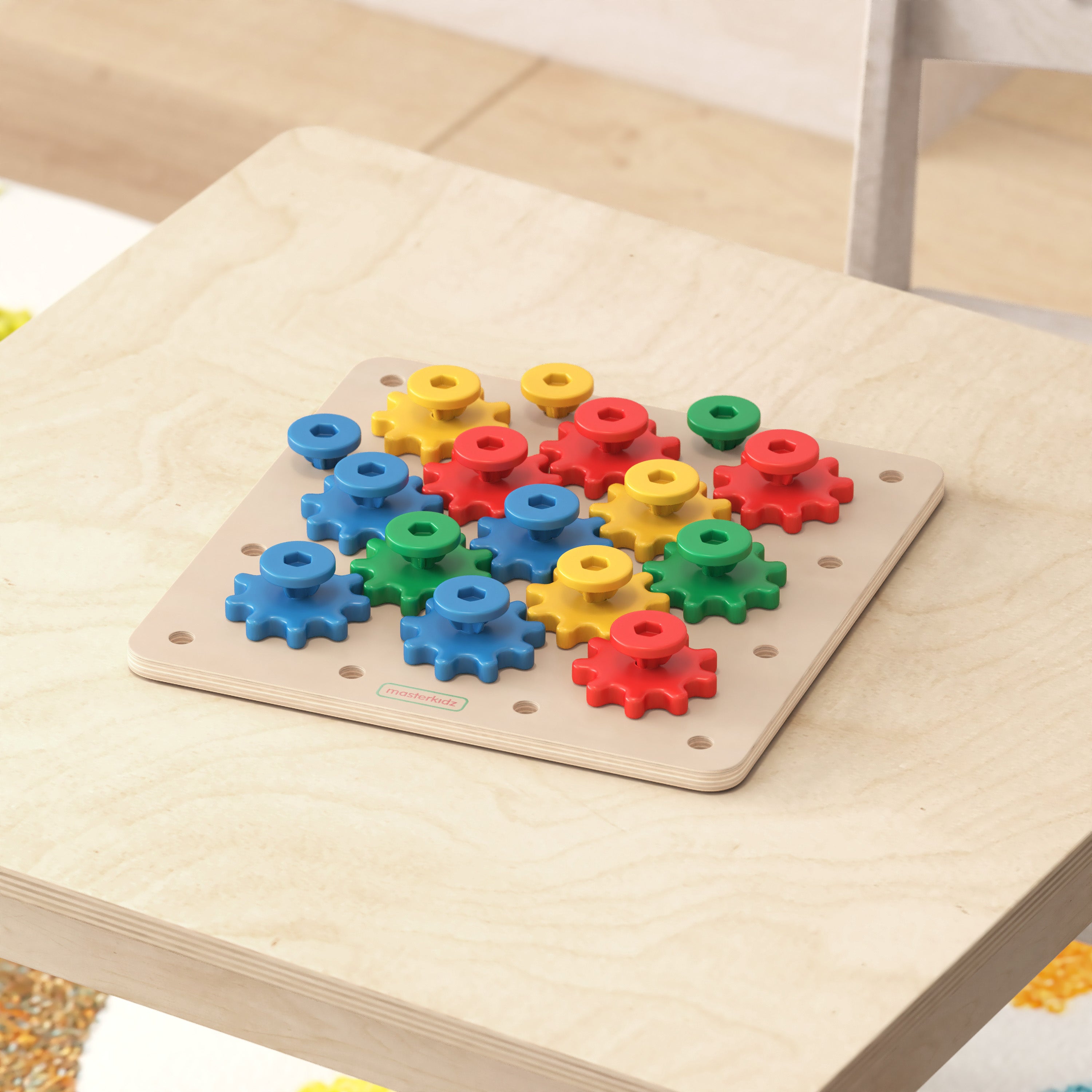 Bright Beginnings Commercial Grade Birch Plywood STEM Gear Building Busy Board-Learning Puzzles-Flash Furniture-Wall2Wall Furnishings