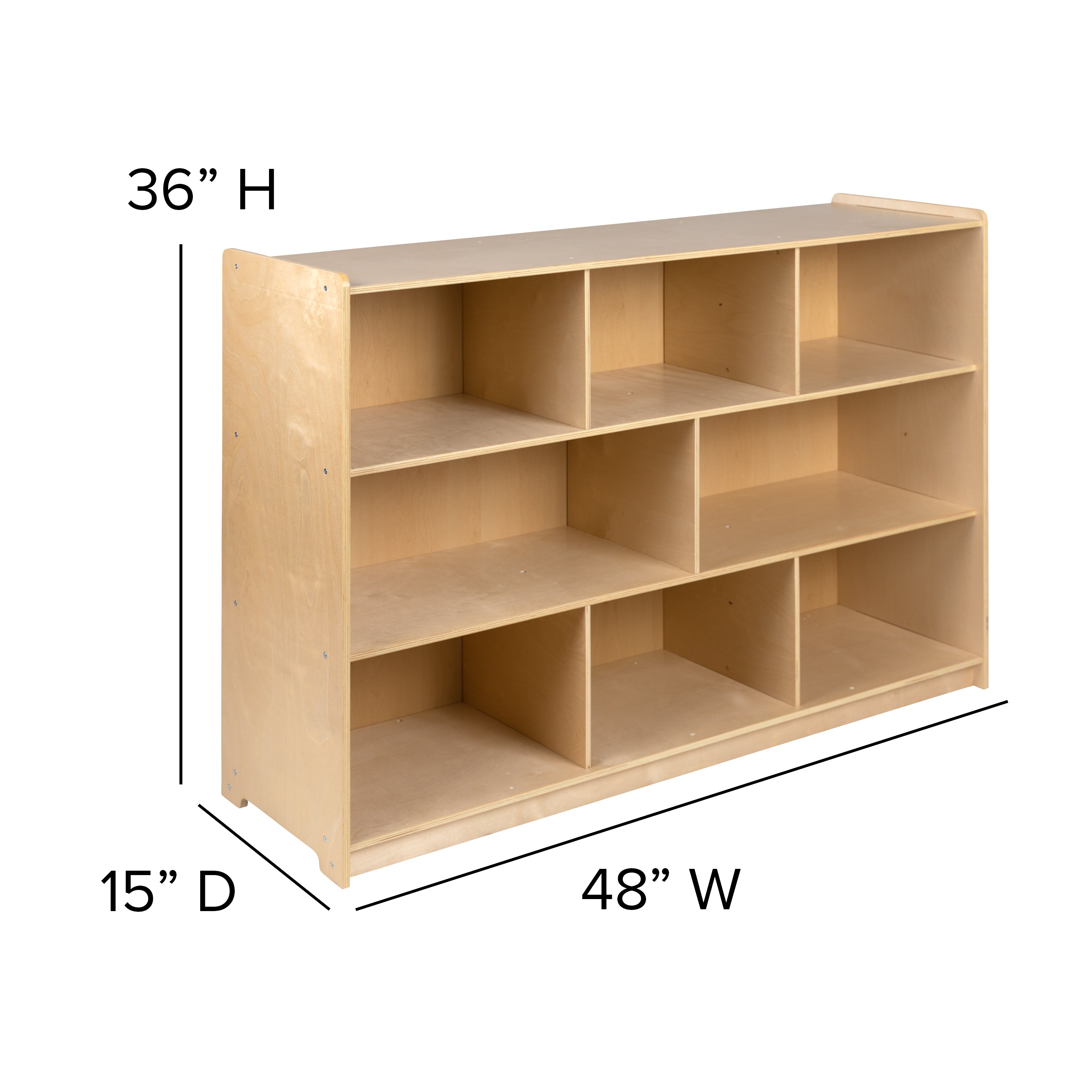 Wooden School Classroom Storage Cabinet/Cubby for Commercial or Home Use - Safe, Kid Friendly Design (Natural)-Classroom Storage-Flash Furniture-Wall2Wall Furnishings