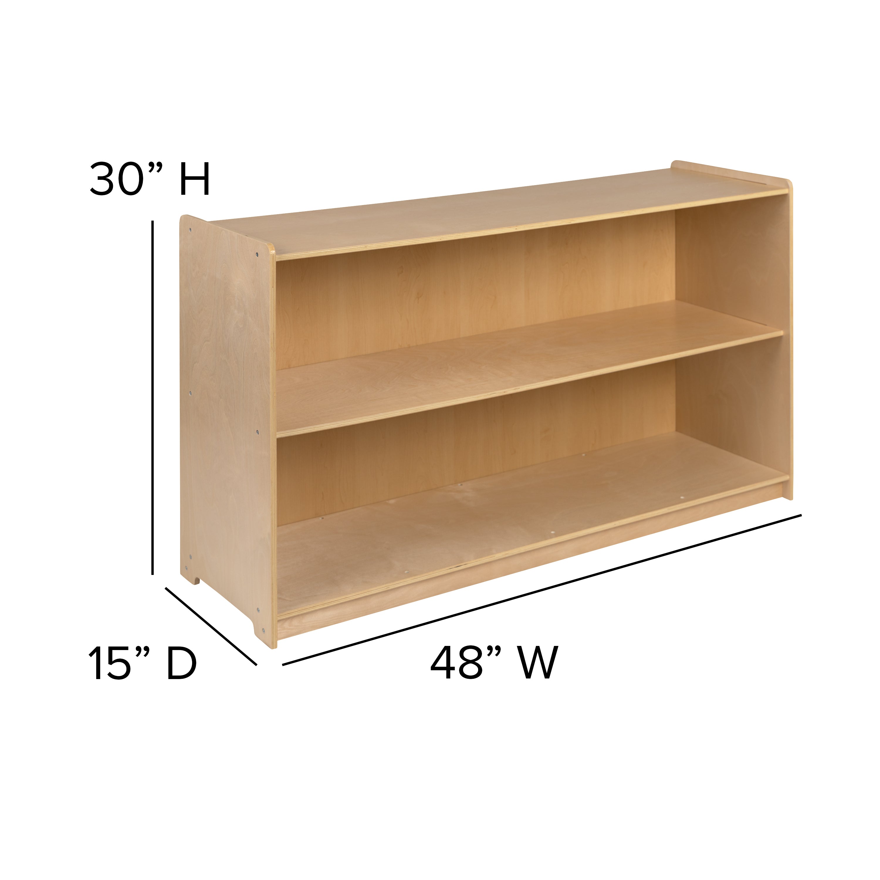 Wooden School Classroom Storage Cabinet for Commercial or Home Use - Safe, Kid Friendly Design (Natural)-Classroom Storage-Flash Furniture-Wall2Wall Furnishings