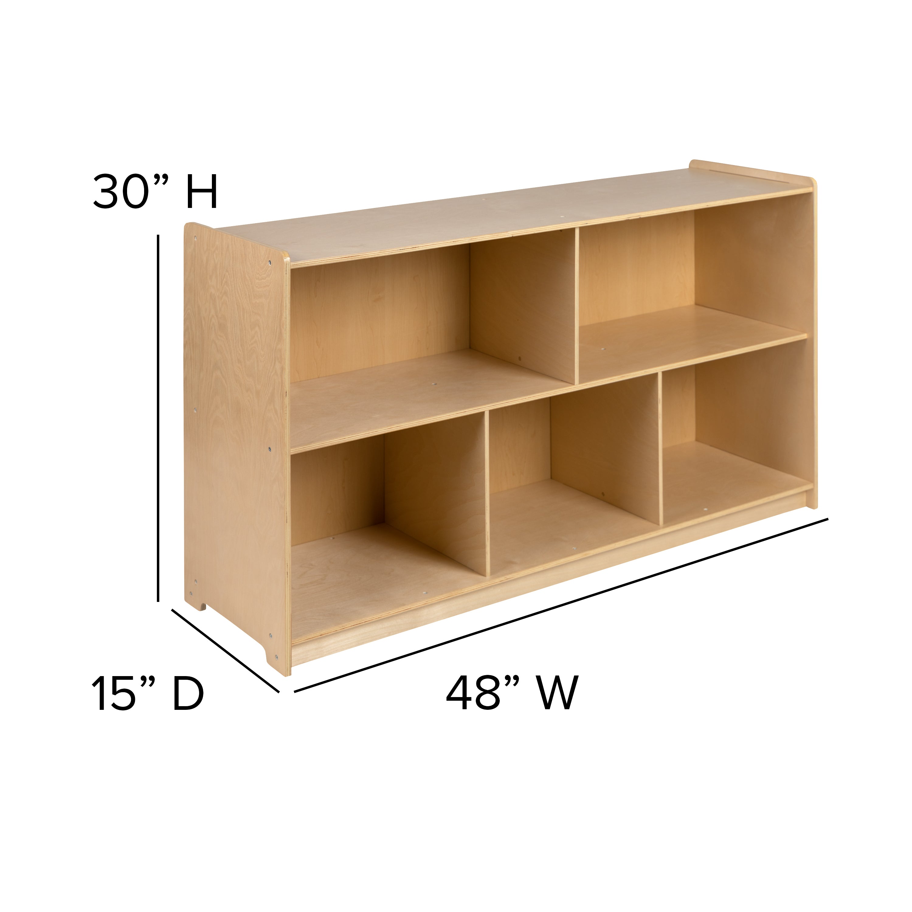 Wooden School Classroom Storage Cabinet/Cubby for Commercial or Home Use - Safe, Kid Friendly Design (Natural)-Classroom Storage-Flash Furniture-Wall2Wall Furnishings