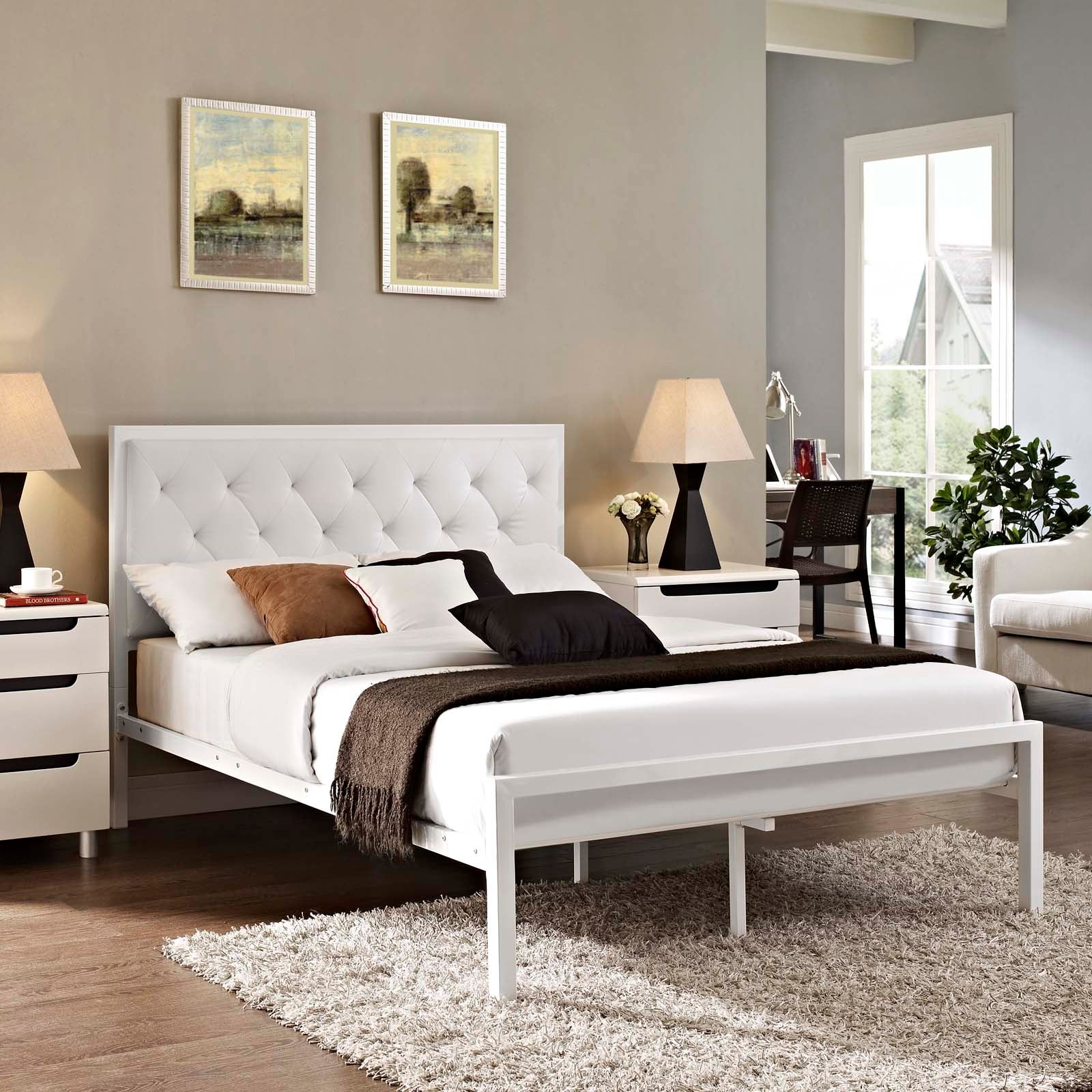 Mia Vinyl Bed-Bed-Modway-Wall2Wall Furnishings