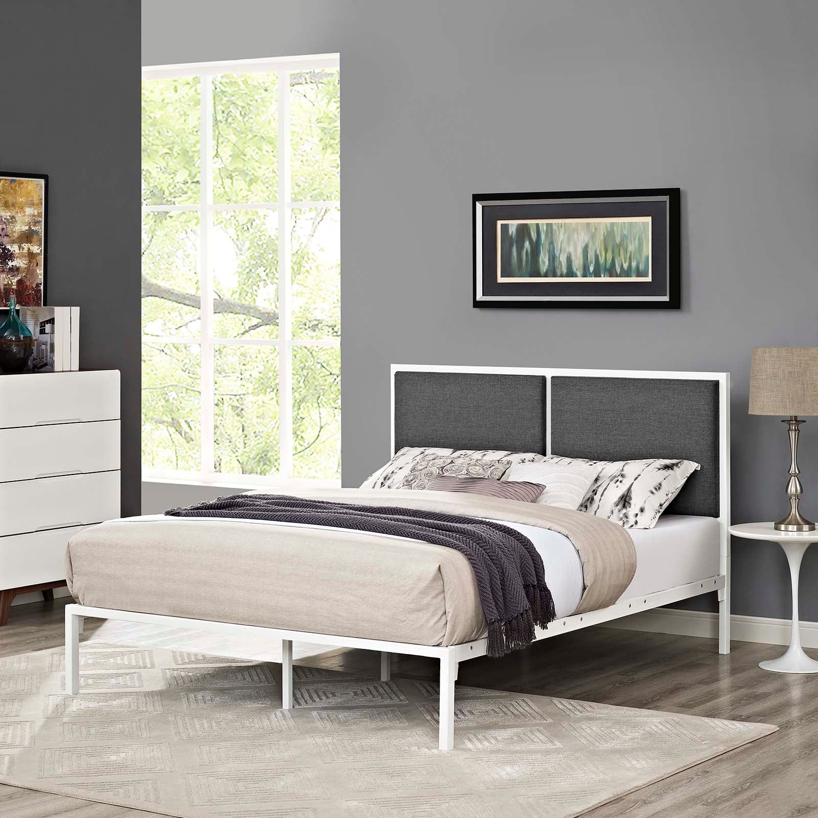 Della Fabric Bed-Bed-Modway-Wall2Wall Furnishings