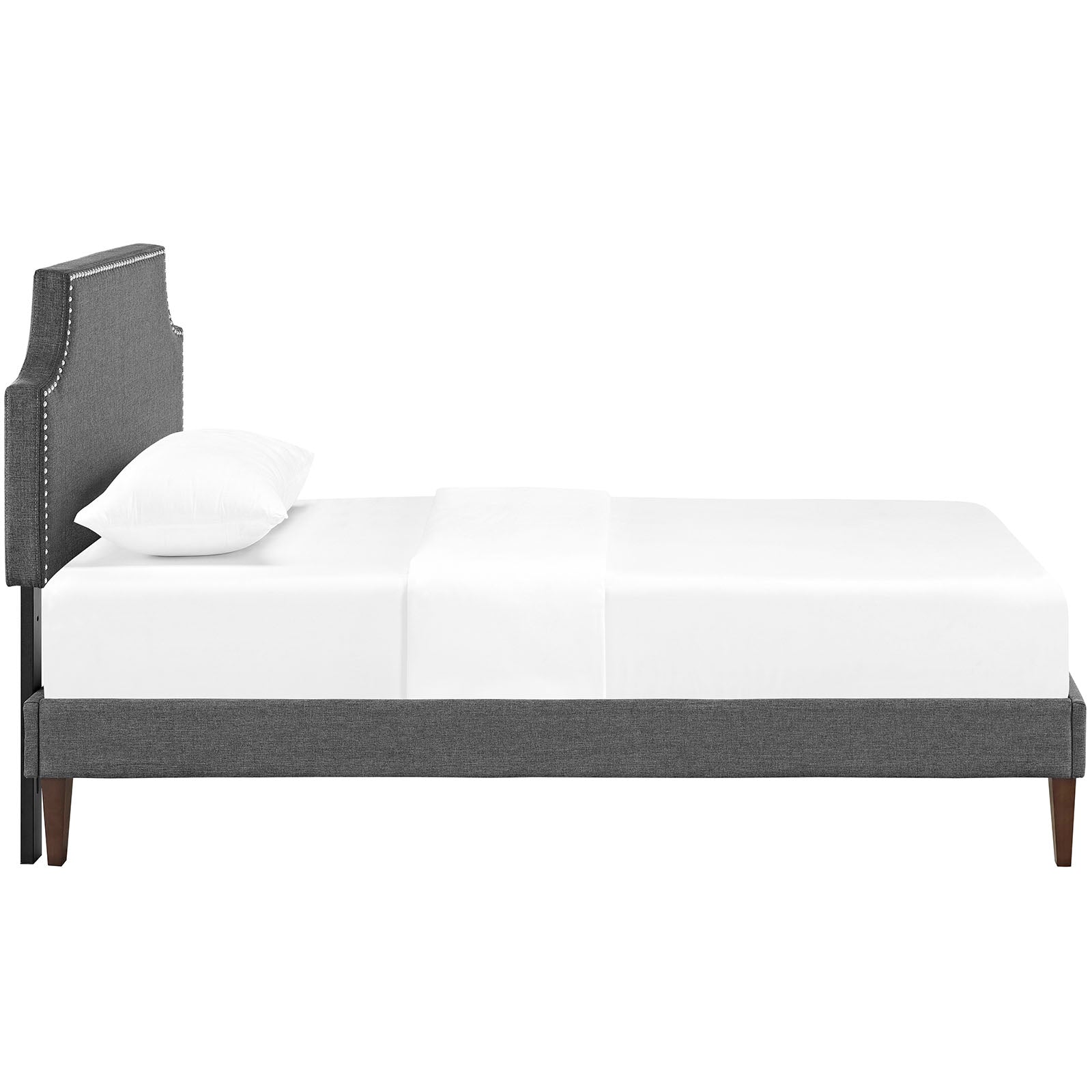 Laura Fabric Platform Bed with Squared Tapered Legs