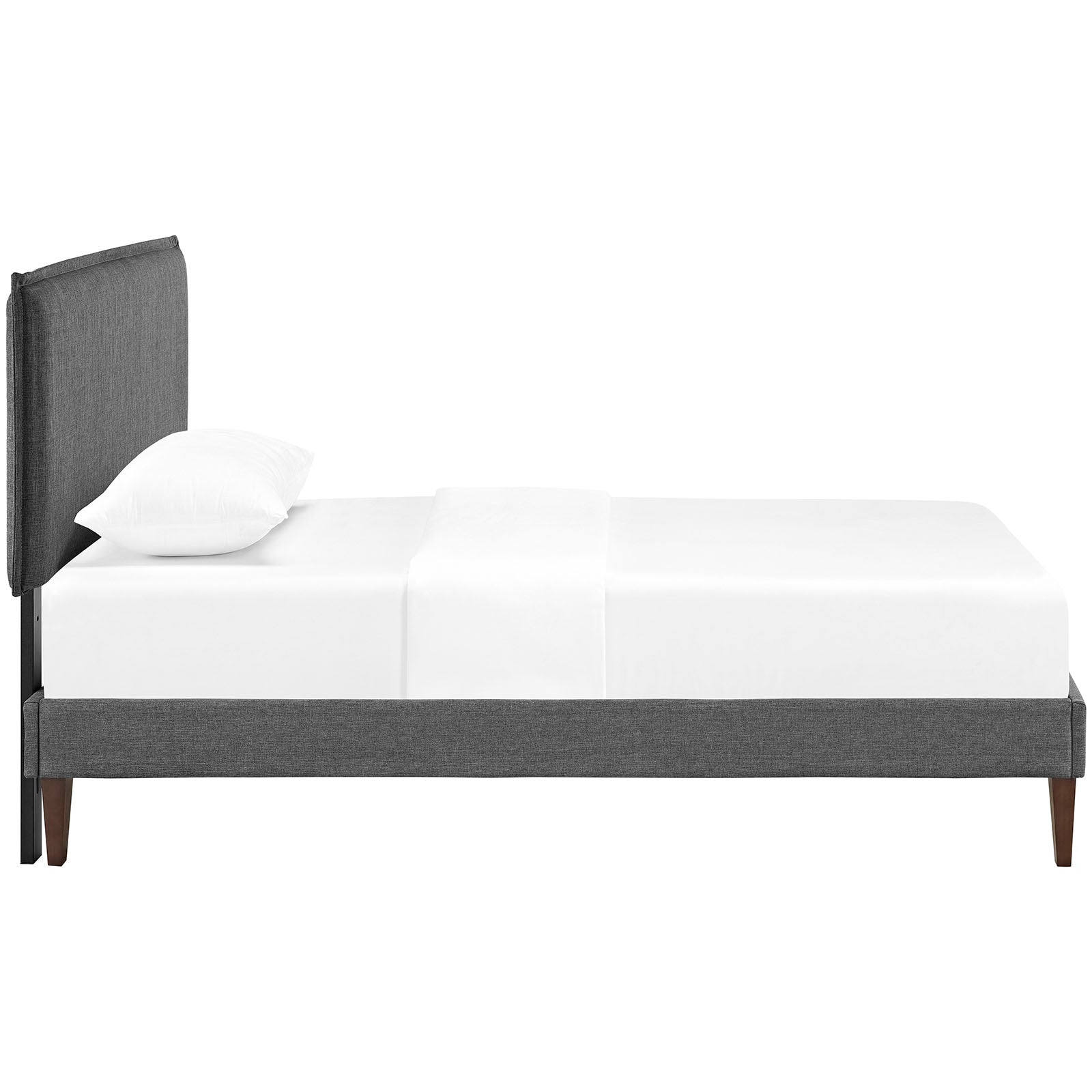 Camille Fabric Platform Bed with Squared Tapered Legs