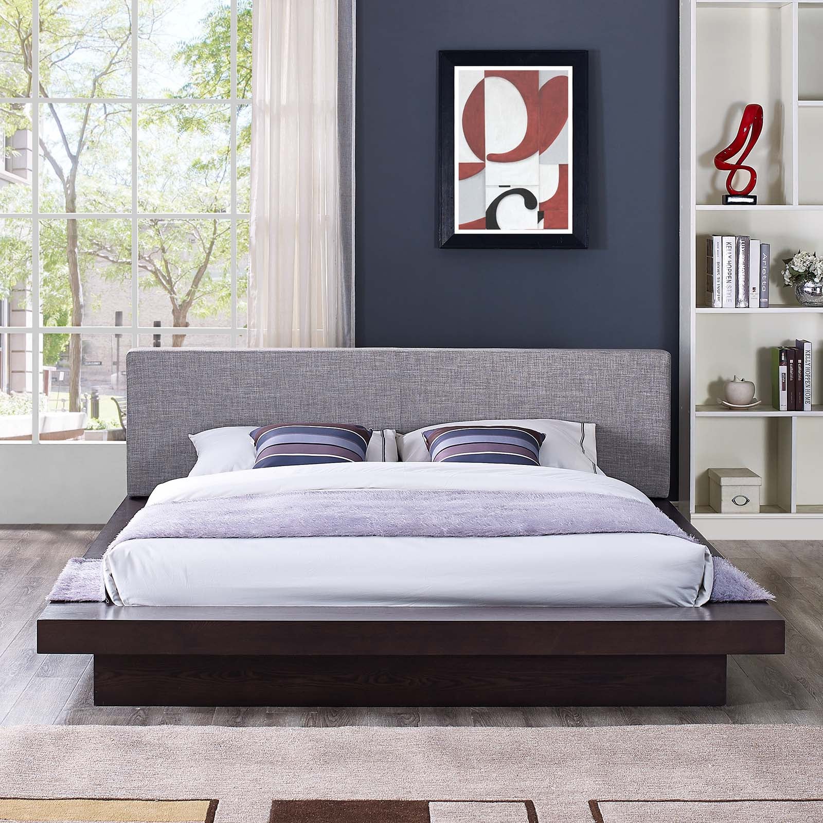 Freja Fabric Platform Bed-Bed-Modway-Wall2Wall Furnishings
