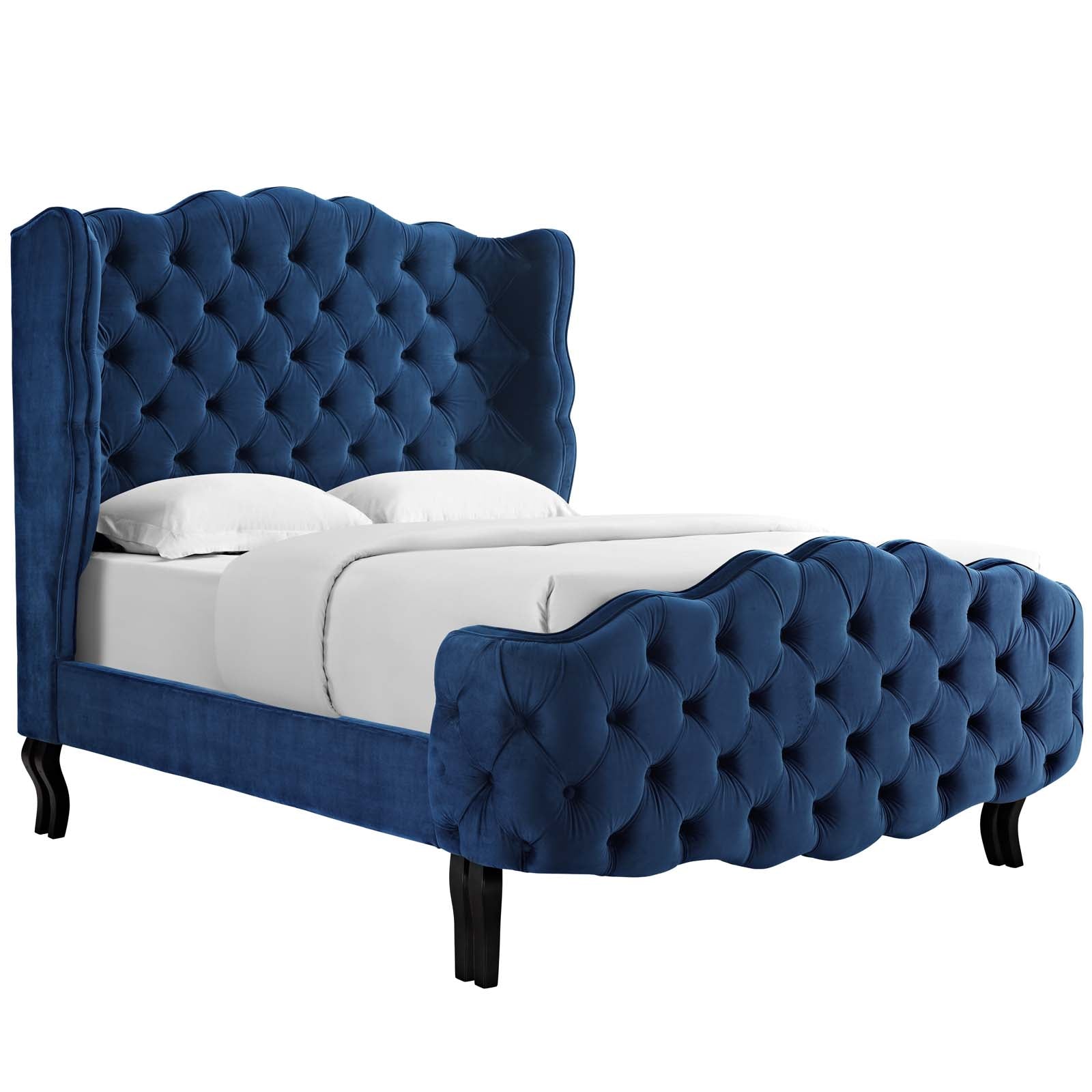 Violette Tufted Wingback Performance Velvet Platform Bed-Bed-Modway-Wall2Wall Furnishings