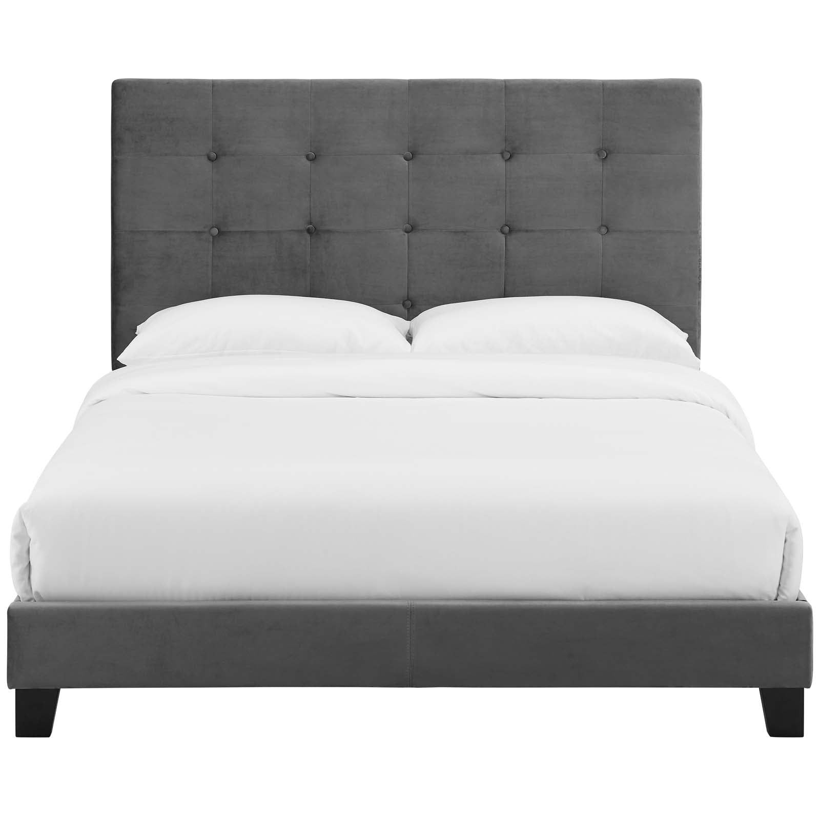 Melanie Tufted Button Upholstered Performance Velvet Platform Bed-Bed-Modway-Wall2Wall Furnishings