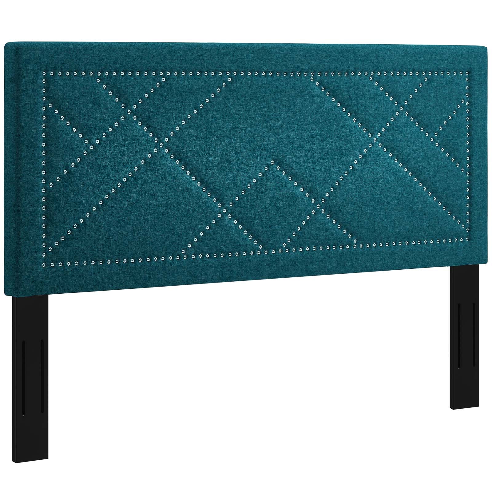 Reese Nailhead Upholstered Linen Fabric Headboard-Headboard-Modway-Wall2Wall Furnishings