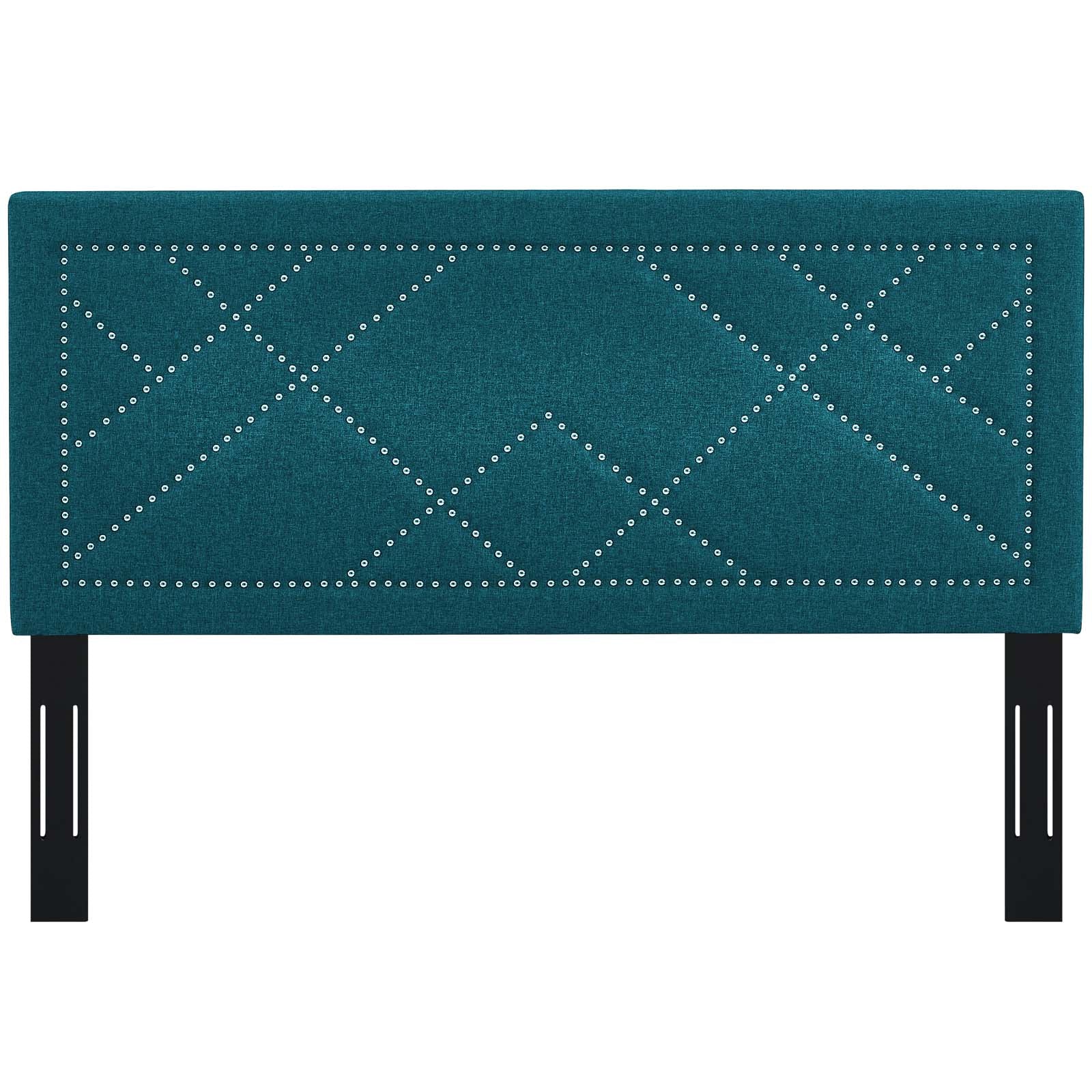 Reese Nailhead Upholstered Linen Fabric Headboard-Headboard-Modway-Wall2Wall Furnishings