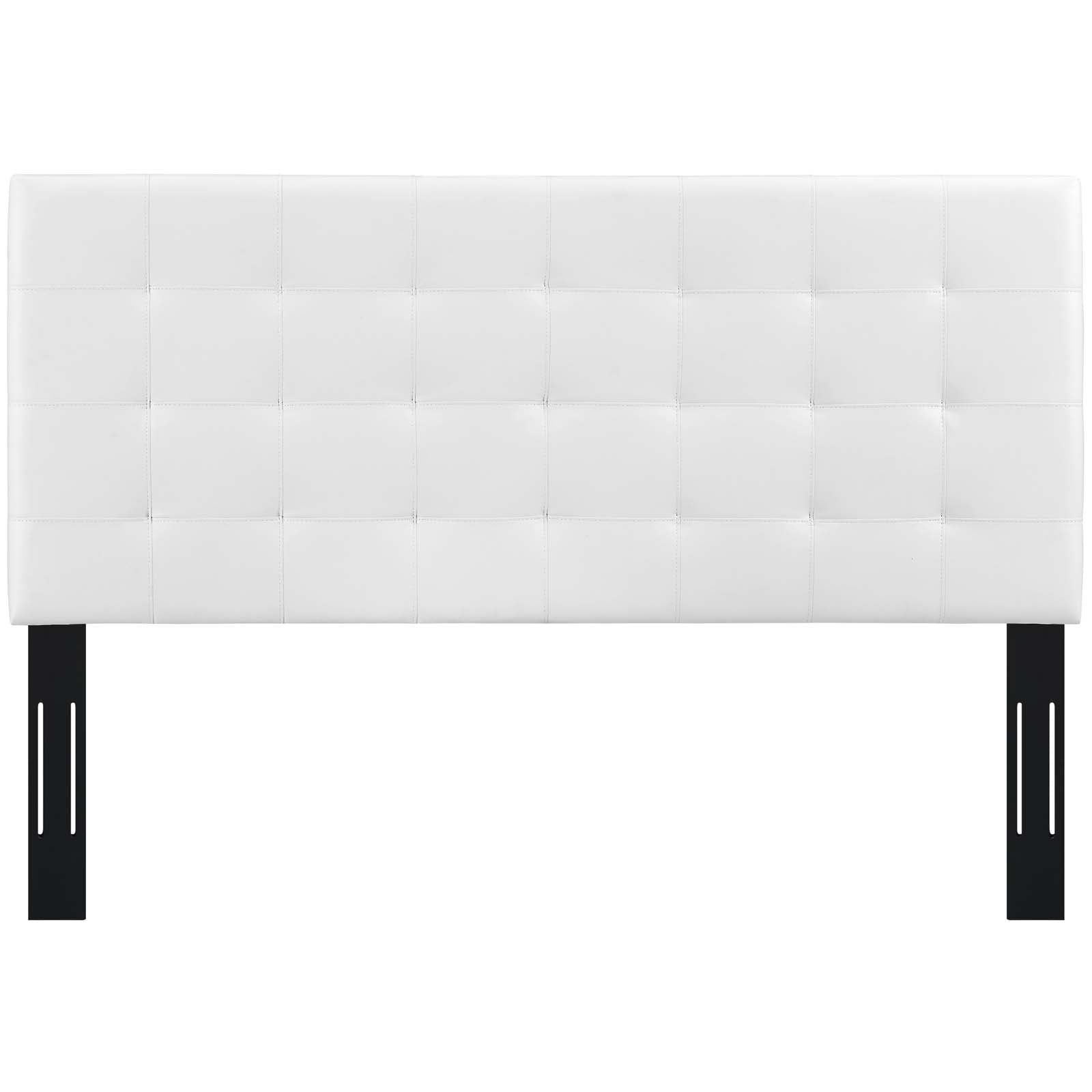 Paisley Tufted Upholstered Faux Leather Headboard-Headboard-Modway-Wall2Wall Furnishings