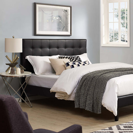Paisley Tufted Upholstered Faux Leather / Headboard
